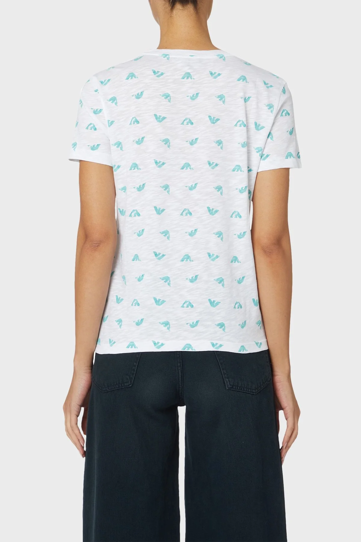 Emporio Armani Pamuku Regular Fit Bisiklet Yaka Kadın T Shirt 3R2T7M 2JTEZ F110 BEYAZ - 2