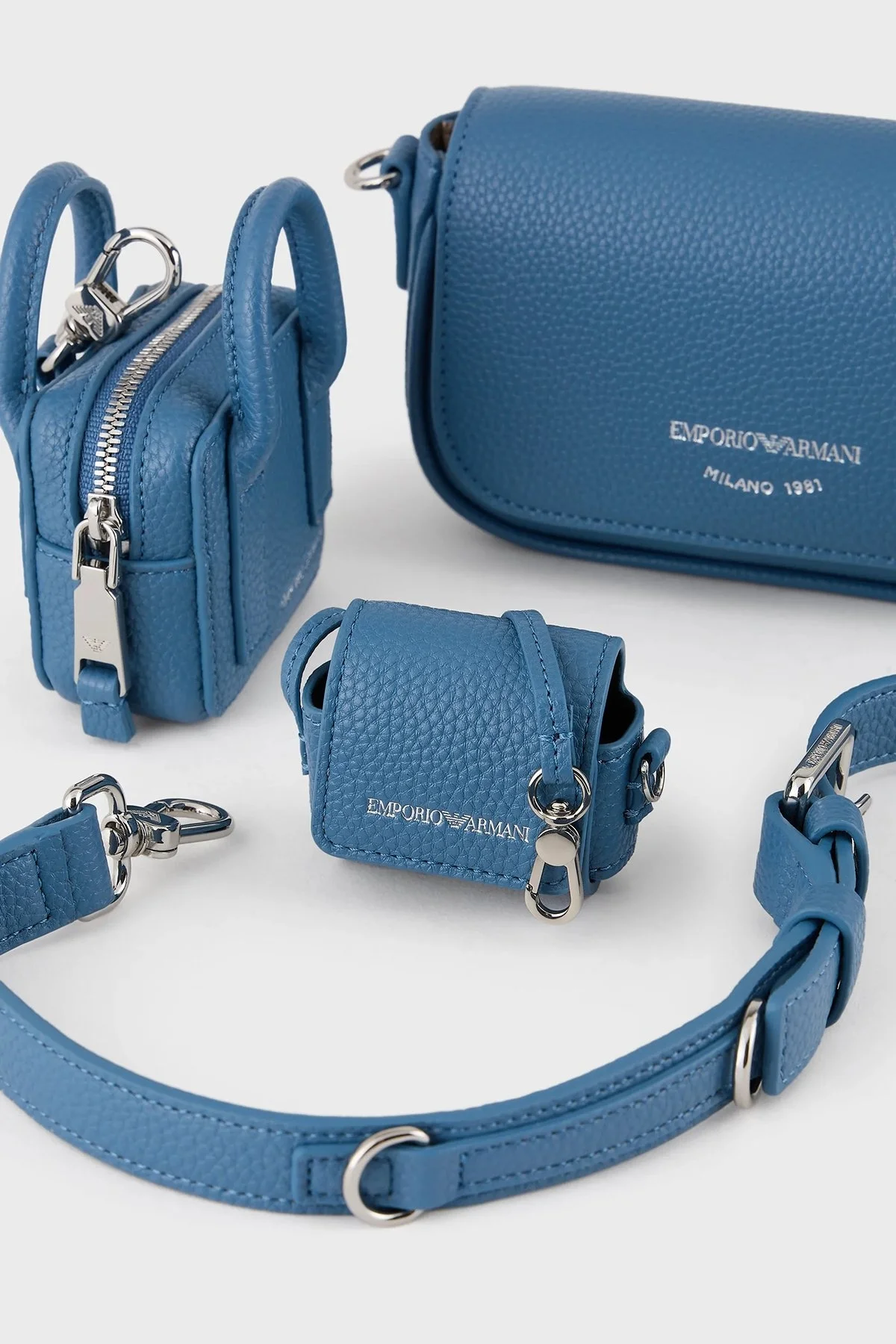 Emporio Armani Para Cüzdanlı Çıkarılabilir Ayarlanabilir Omuz Askılı Bayan Çanta Y3H328 YFO5E 80569 MAVİ - 3