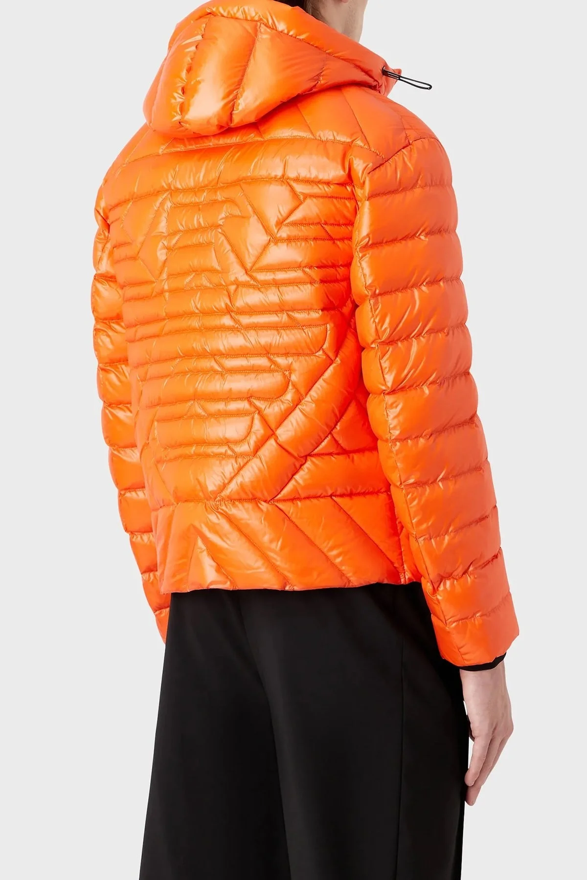 Emporio Armani Su Geçirmez Slim Fit Kuş Tüyü Dolgulu Kapüşonlu Şişme Erkek Mont 6L1BN7 1NPDZ 0208 ORANJ - 3