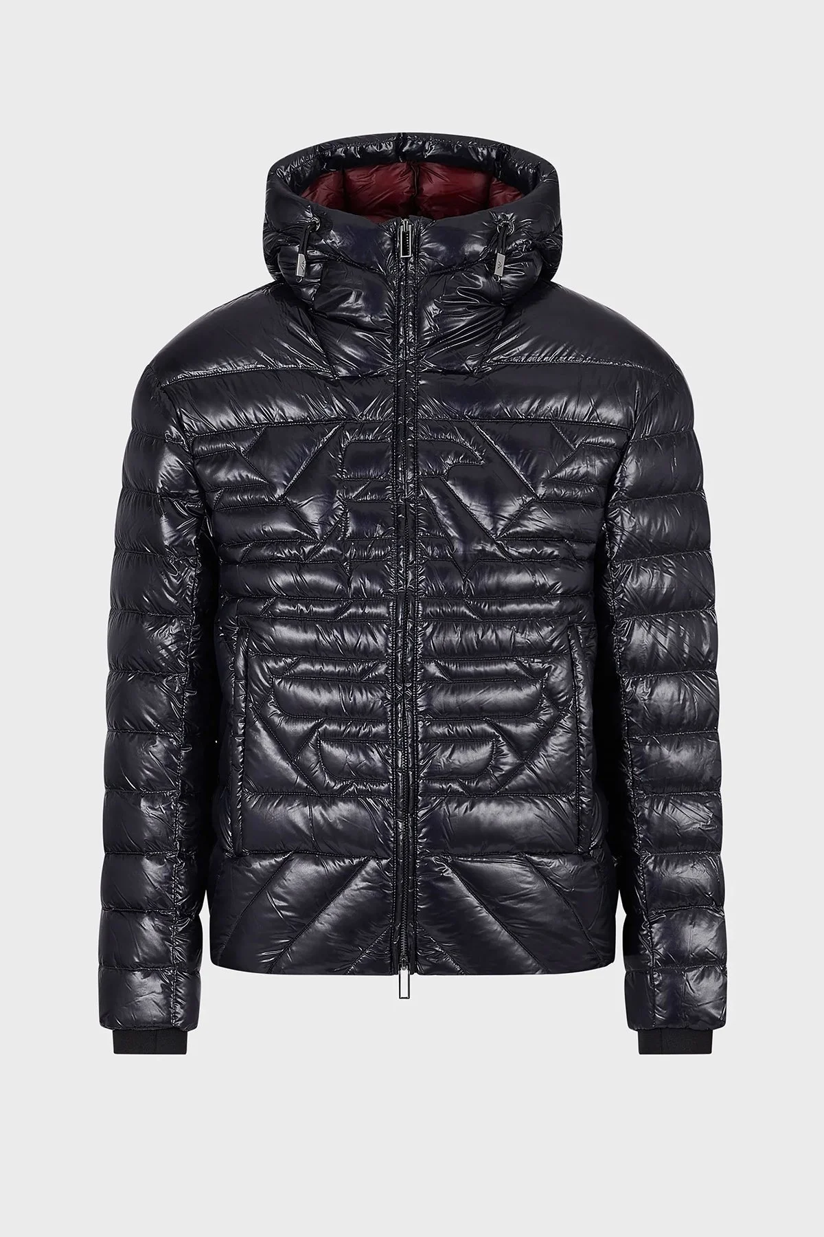 Emporio Armani Su Geçirmez Slim Fit Kuş Tüyü Dolgulu Kapüşonlu Şişme Erkek Mont 6L1BN7 1NPDZ 0920 LACİVERT - 5