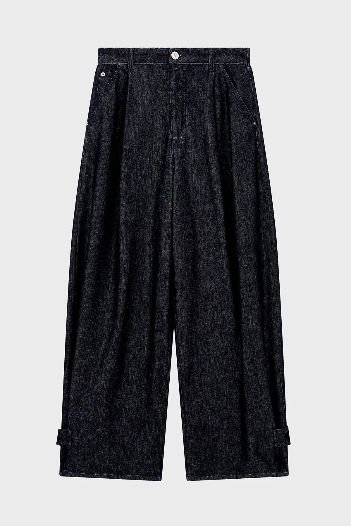 Emporio Armani Pileli Relaxed Fit Yüksek Bel Jeans Kadın Kot Pantolon EW004861 AF26305 MB001 Lacivert - 2