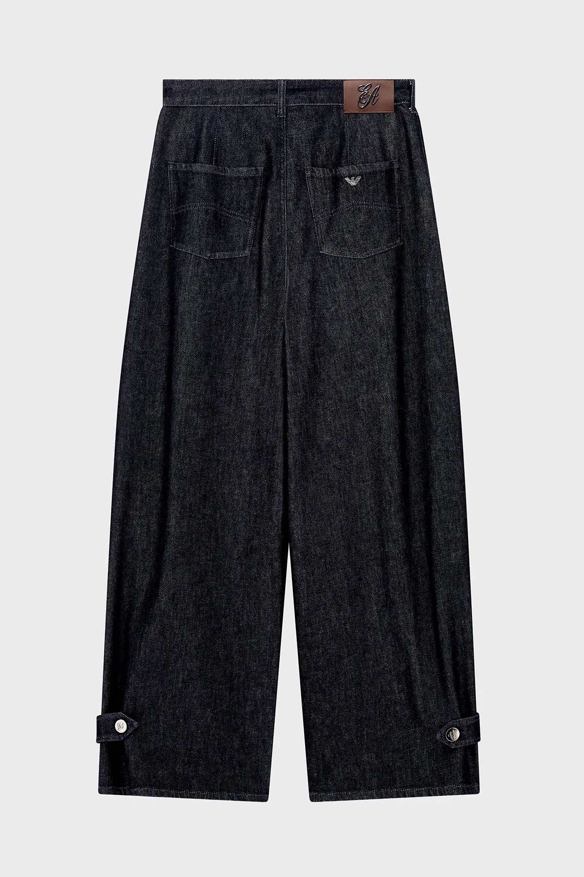 Emporio Armani Pileli Relaxed Fit Yüksek Bel Jeans Kadın Kot Pantolon EW004861 AF26305 MB001 Lacivert - 3