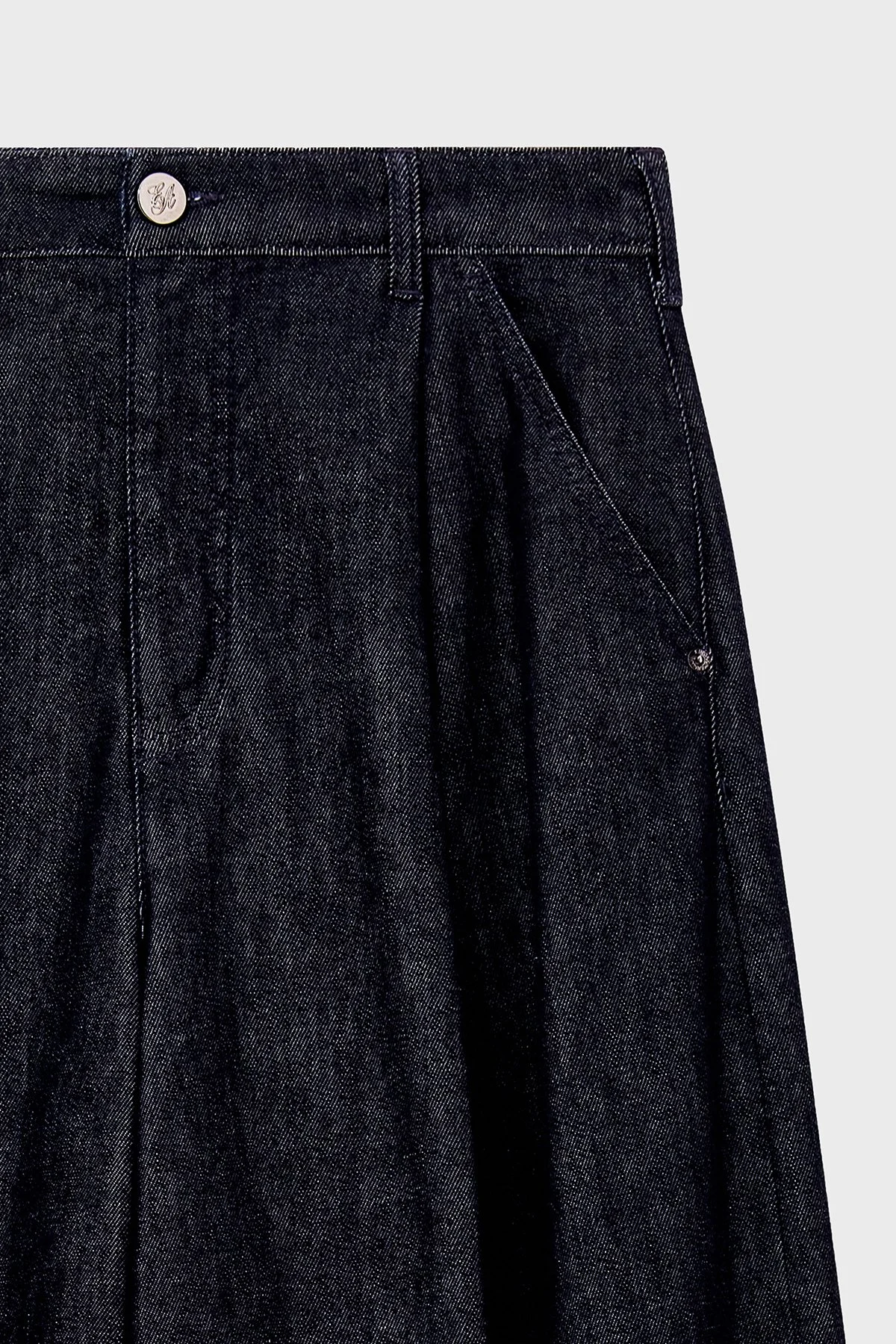 Emporio Armani Pileli Relaxed Fit Yüksek Bel Jeans Kadın Kot Pantolon EW004861 AF26305 MB001 Lacivert - 4
