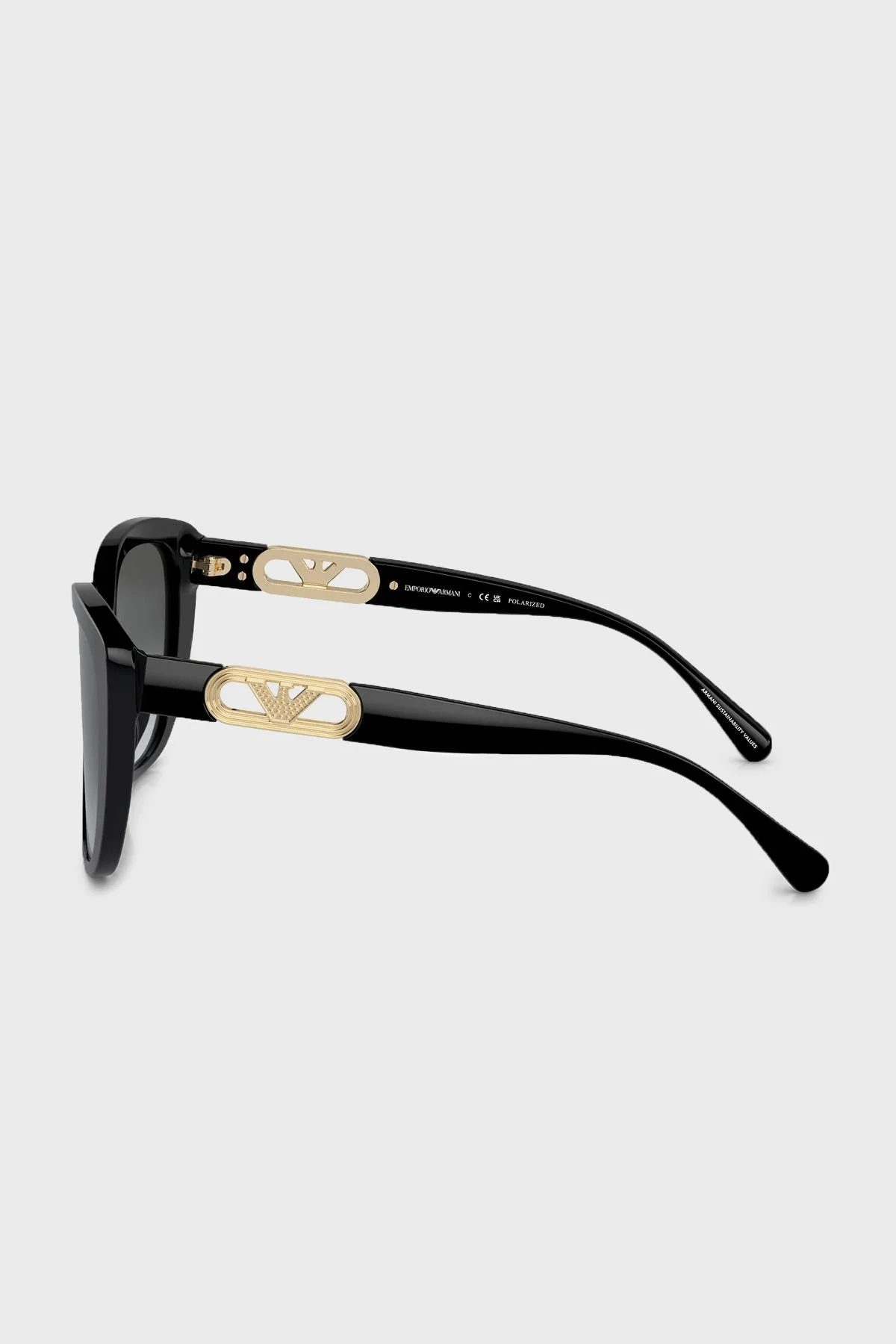 Emporio Armani Polarize Güneş Kadın Gözlük 0EA4214U 50178G 54 Parlak Siyah-Degrade Gri - 5
