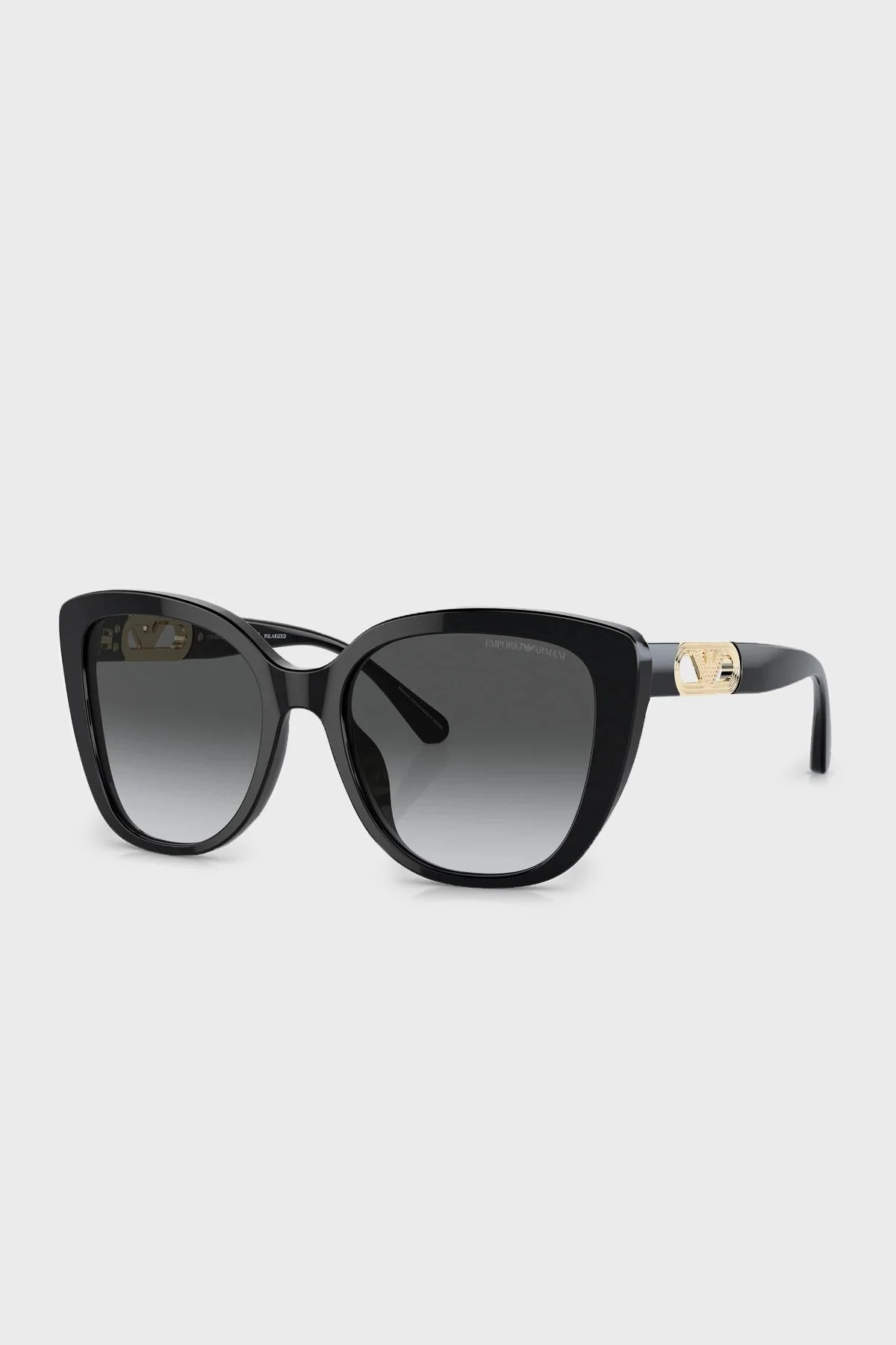Emporio Armani Polarize Güneş Kadın Gözlük 0EA4214U 50178G 54 Parlak Siyah-Degrade Gri - 1
