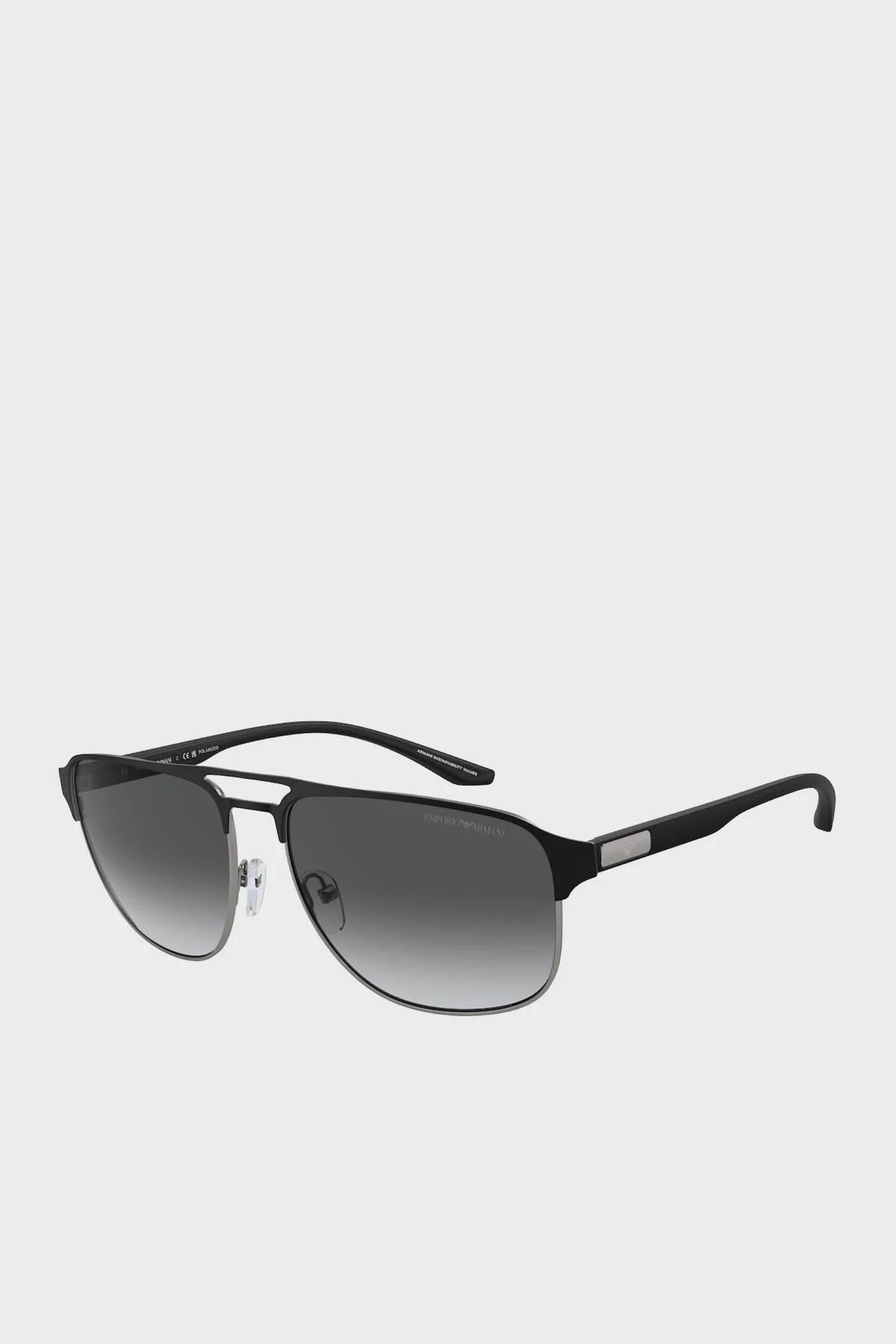 Emporio Armani Polarize Güneş Erkek Gözlük 0EA2144 336511 60 Mat Kurşuni-Degrade Gri - 1