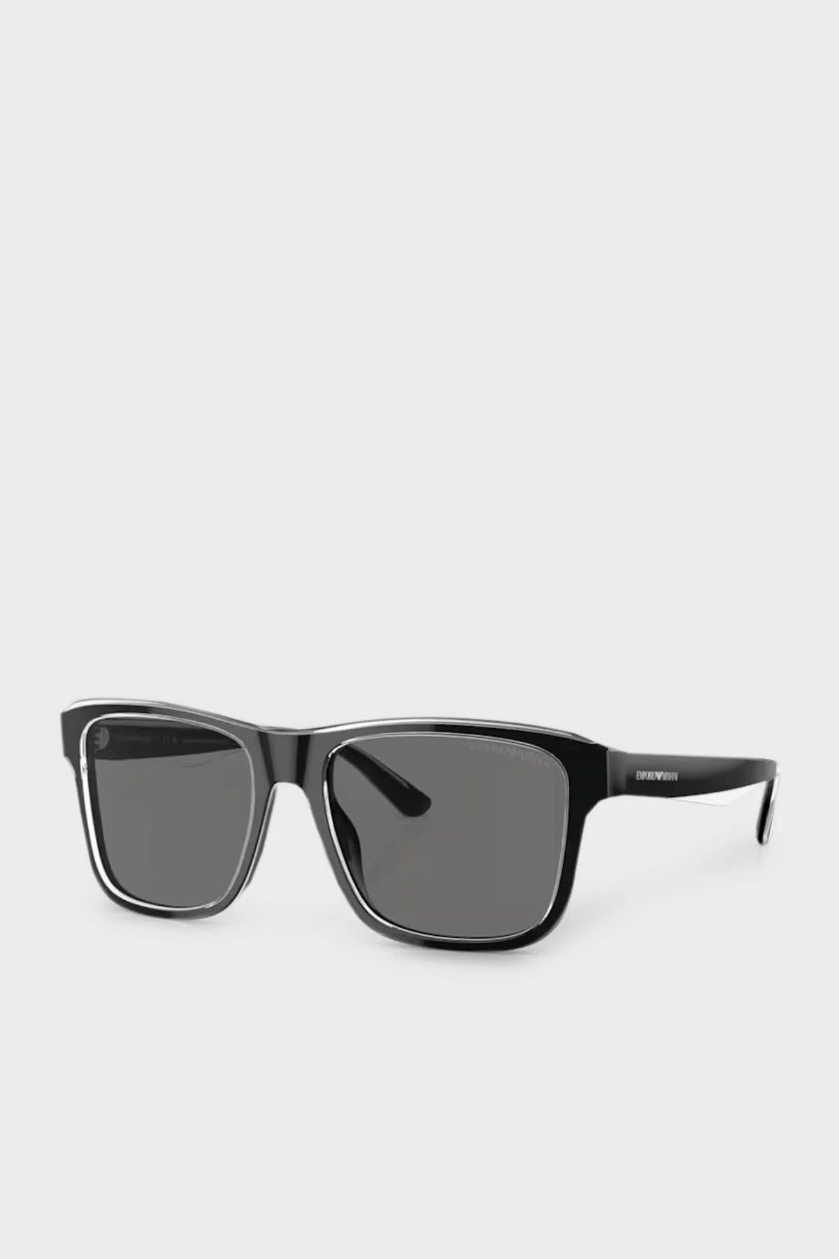 Emporio Armani Polarize Parlak Güneş Erkek Gözlük 0EA4208 605187 56 Parlak Siyah Şeffaf Elmas-Koyu - 1