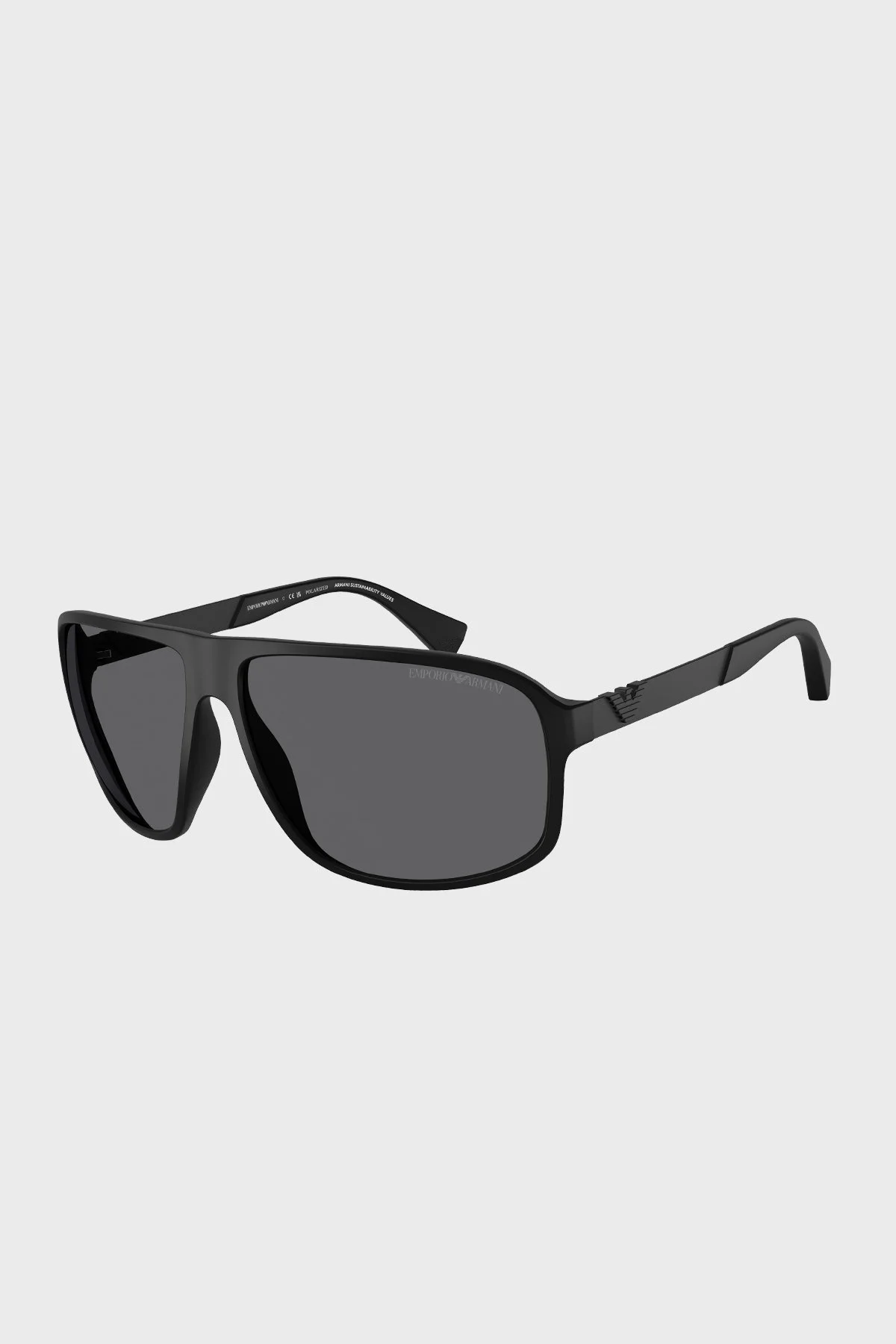 Emporio Armani Polikarbon Güneş Erkek Gözlük 0EA4029 5001T3 64 Mat Siyah-Gri Polarize - 1