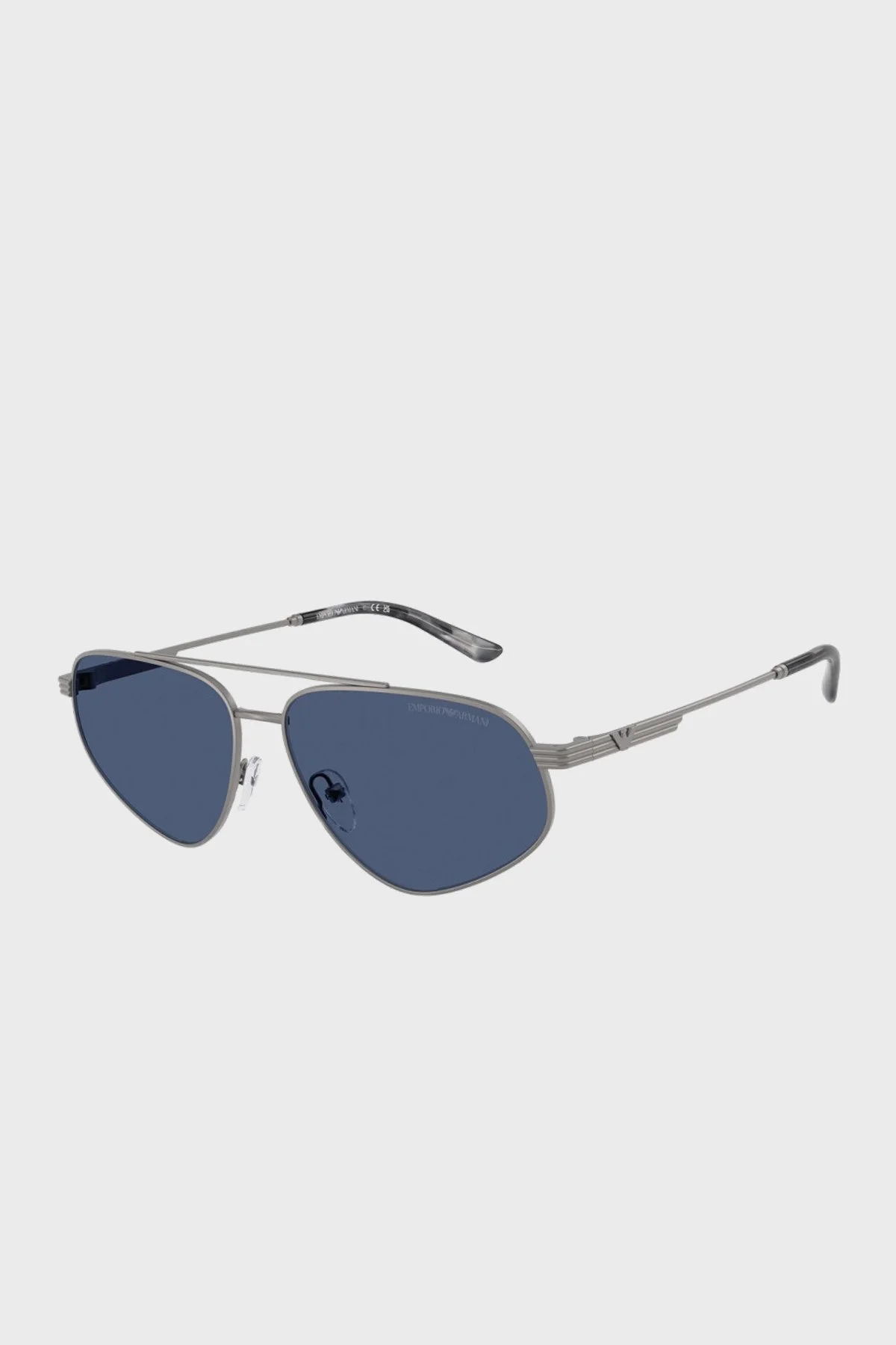 Emporio Armani Polikarbon Oval Güneş Erkek Gözlük 0EA2156 300380 59 Mat Tunç Gri-Koyu Mavi - 1