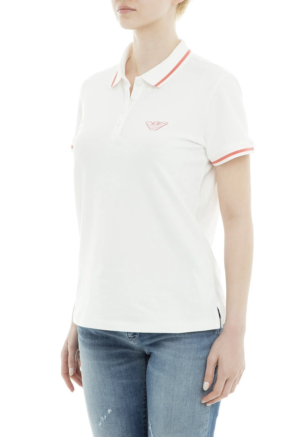 Emporio Armani Polo Bayan T Shirt 3G2M61 2JBXZ 0101 BEYAZ - 3