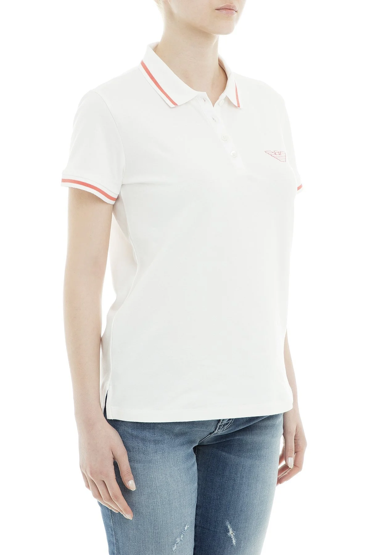 Emporio Armani Polo Bayan T Shirt 3G2M61 2JBXZ 0101 BEYAZ - 4