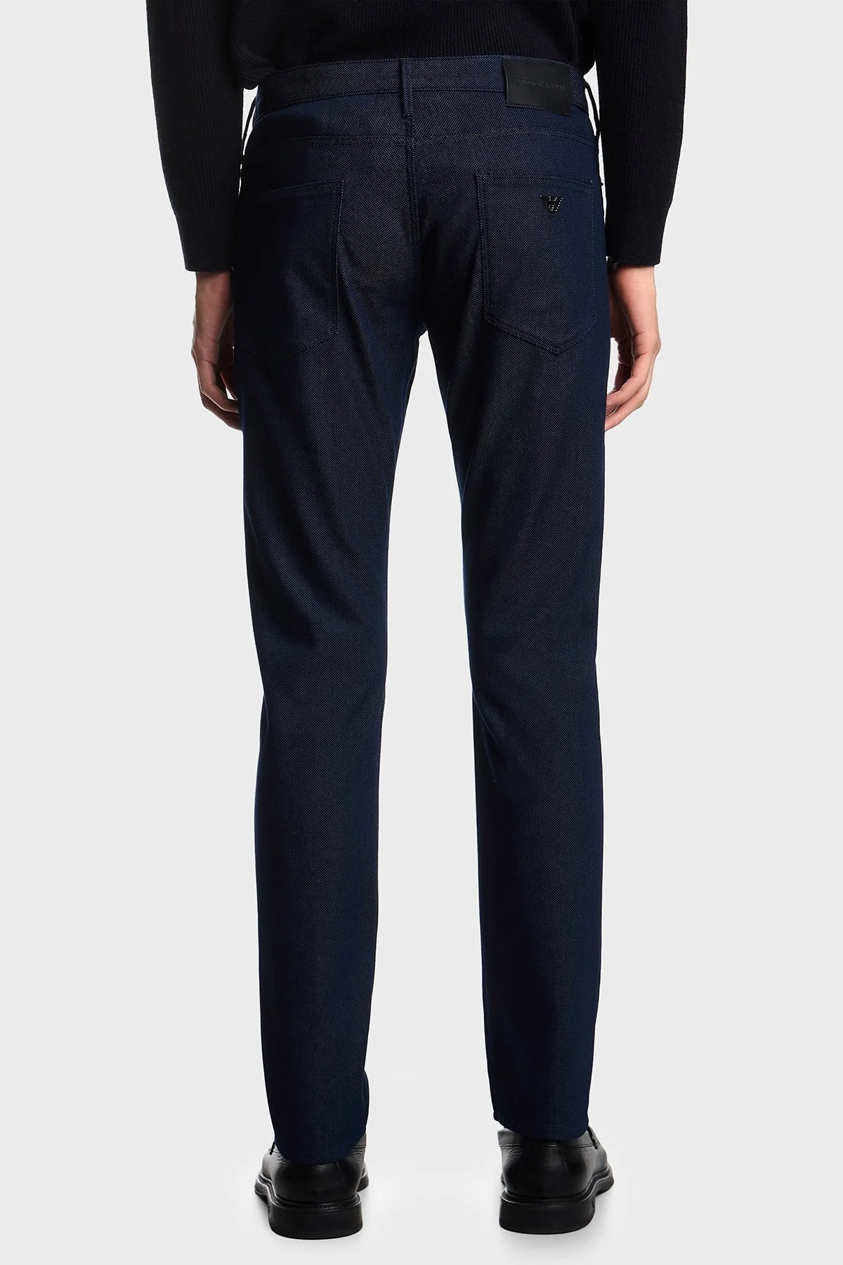 Emporio Armani Puantiyeli Streç Pamuklu Slim Fit Düşük Bel Dar Paça Jeans Erkek Kot Pantolon EM000121 AF14124 FB021 LACİVERT - 3