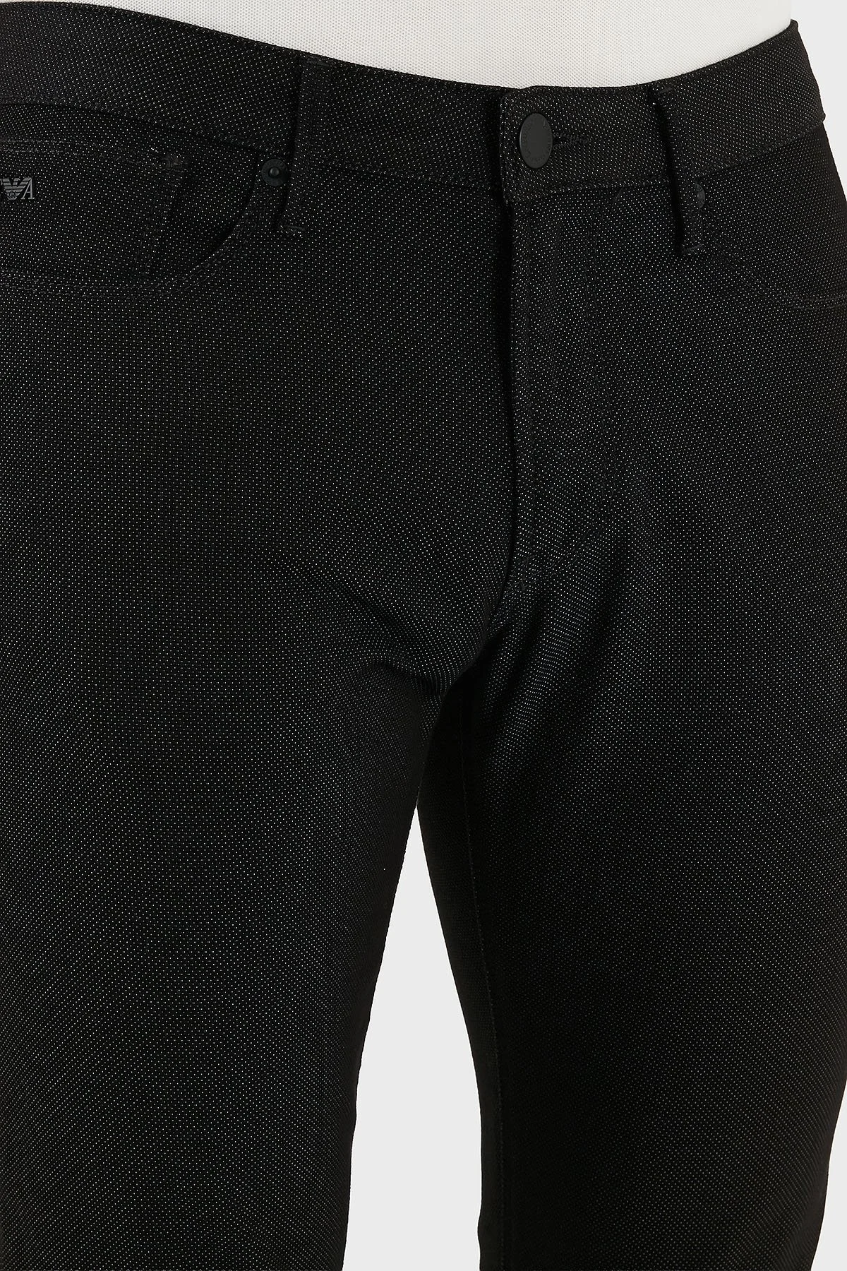Emporio Armani Puantiyeli Streç Pamuklu Slim Fit Düşük Bel Dar Paça Jeans Erkek Kot Pantolon EM000121 AF14124 FC042 SİYAH - 6