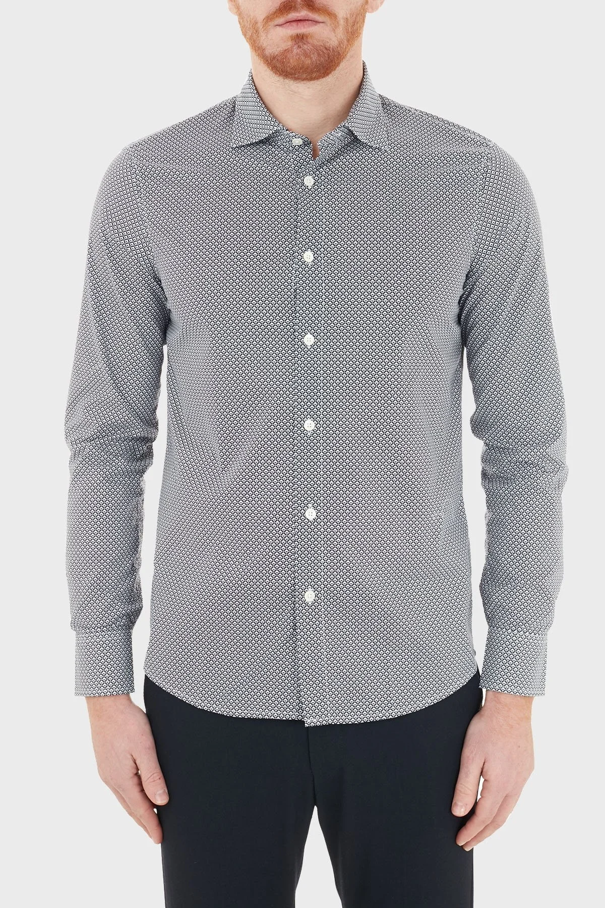 Emporio Armani Regular Fit % 100 Pamuk Erkek Gömlek 6H1CP5 1NXSZ F958 GRİ - 1