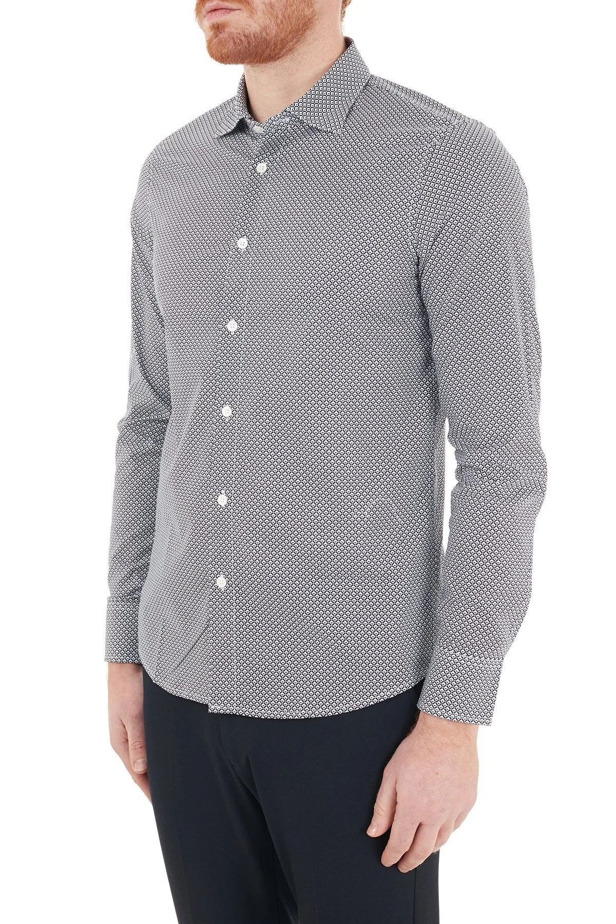 Emporio Armani Regular Fit % 100 Pamuk Erkek Gömlek 6H1CP5 1NXSZ F958 GRİ - 3