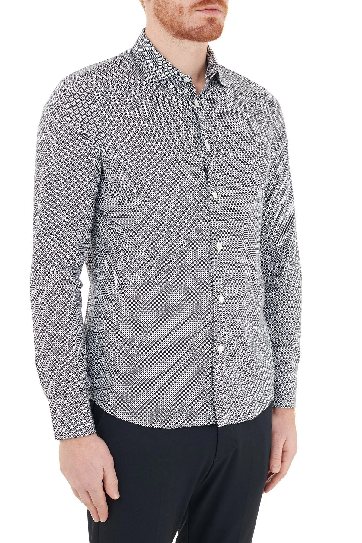 Emporio Armani Regular Fit % 100 Pamuk Erkek Gömlek 6H1CP5 1NXSZ F958 GRİ - 4