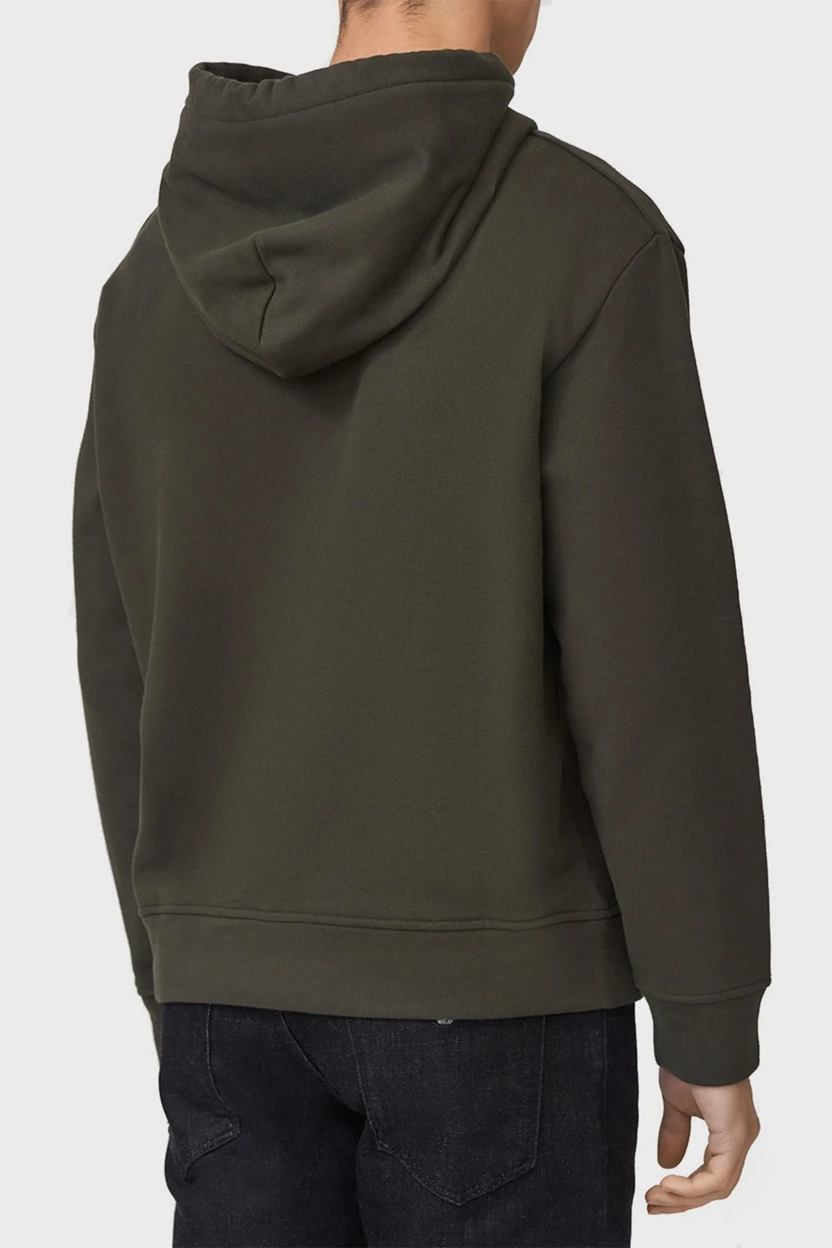 Emporio Armani Regular Fit Baskılı Kapüşonlu % 100 Pamuk Erkek Sweat 6K1M92 1JQKZ 0595 HAKİ - 4