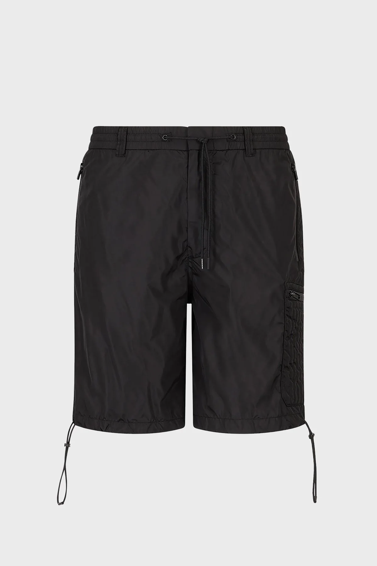 Emporio Armani Regular Fit Belden Bağlamalı Büzgülü Erkek Bermuda 3R1PC3 1NRMZ 0999 SİYAH - 5