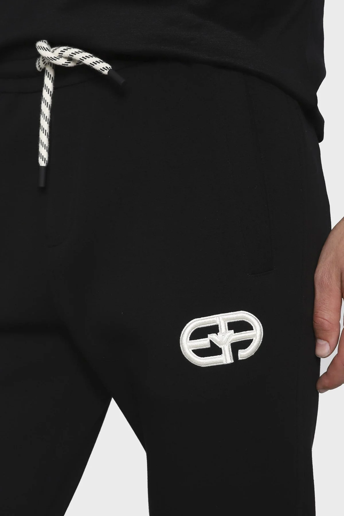 Emporio Armani Regular Fit Belden Bağlamalı Cepli Pamuklu Jogger Erkek Pantolon 6L1PE5 1JHSZ 0999 SİYAH - 2