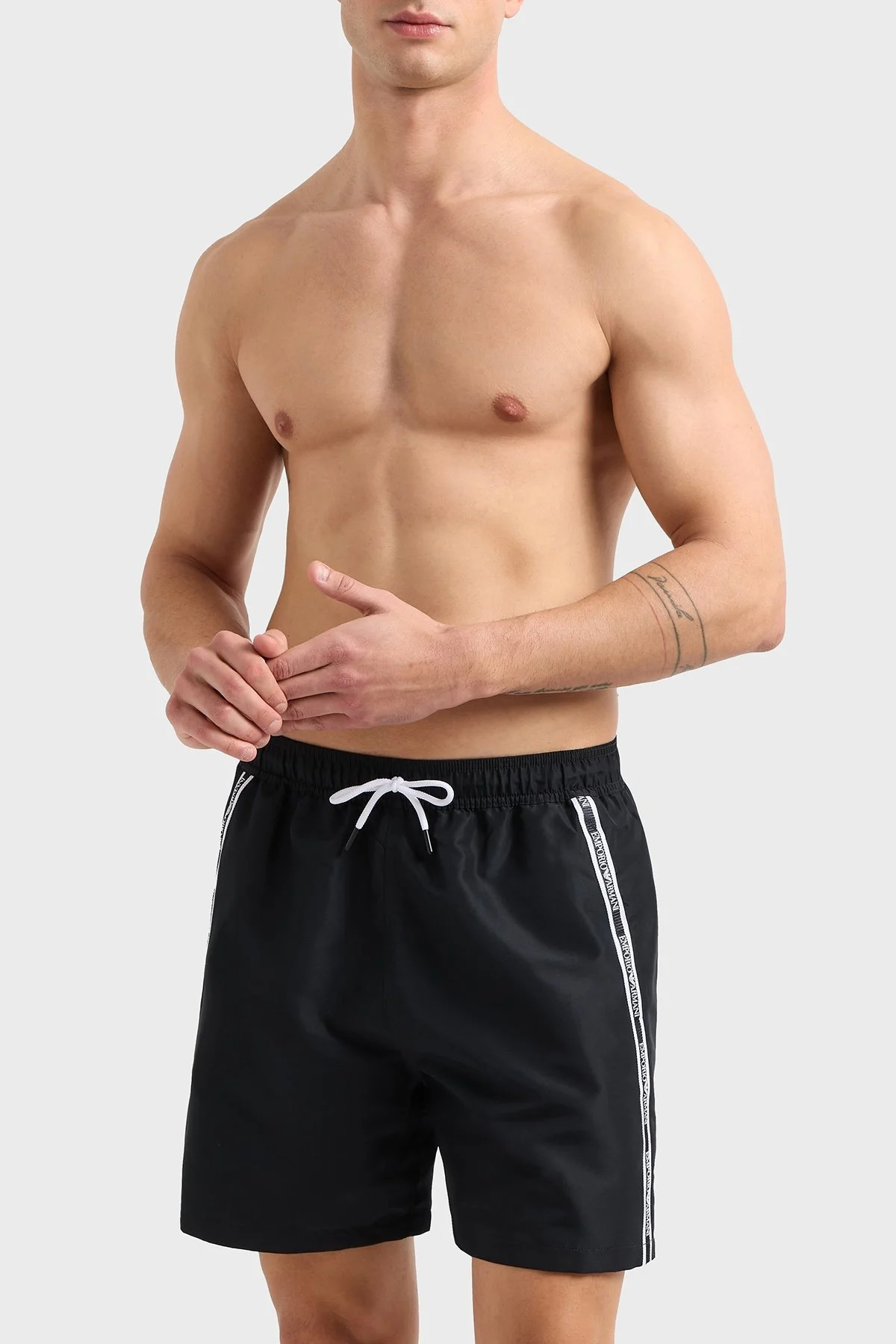 Emporio Armani Regular Fit Belden Bağlamalı Logolu Erkek Mayo Short EM001382 AF12333 UC001 SİYAH - 1