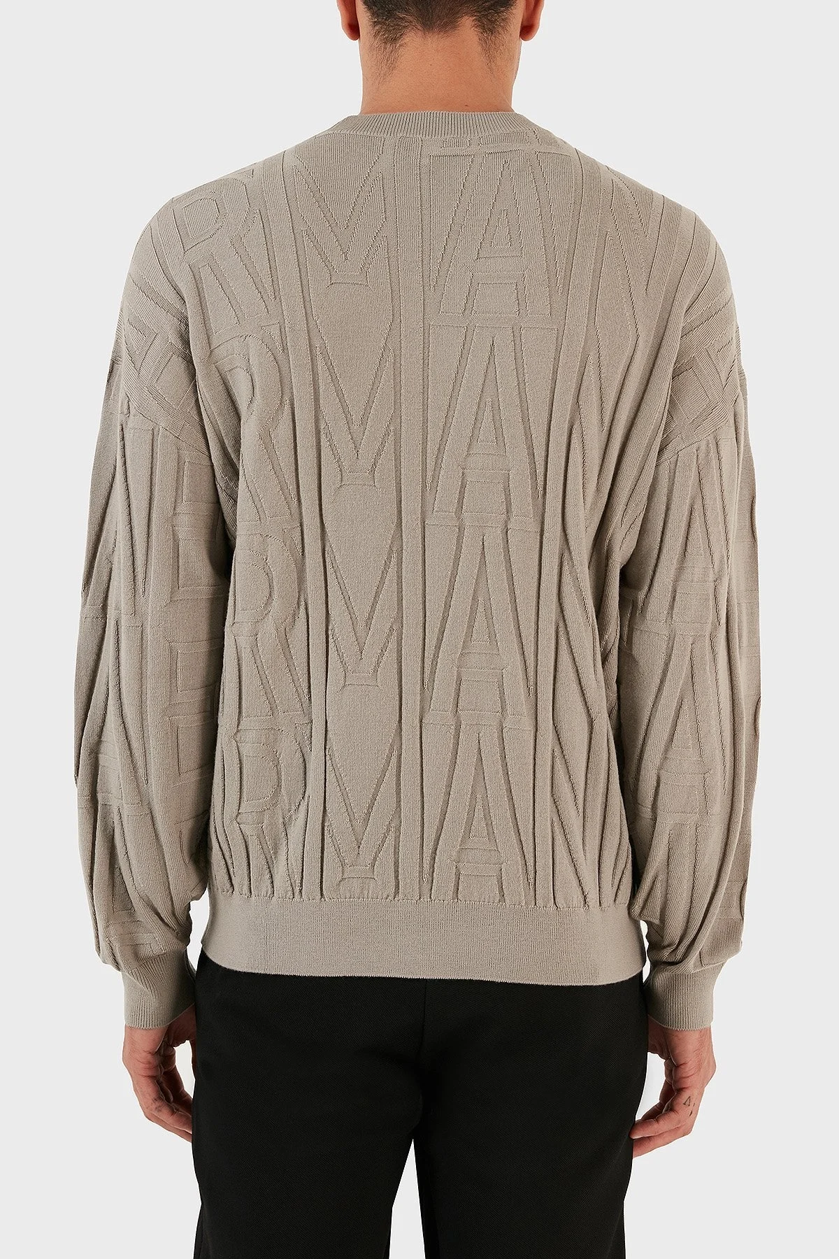 Emporio Armani Regular Fit Bisiklet Yaka % 100 Yün Erkek Kazak 6R1MX4 1MFVZ F624 GRİ - 9