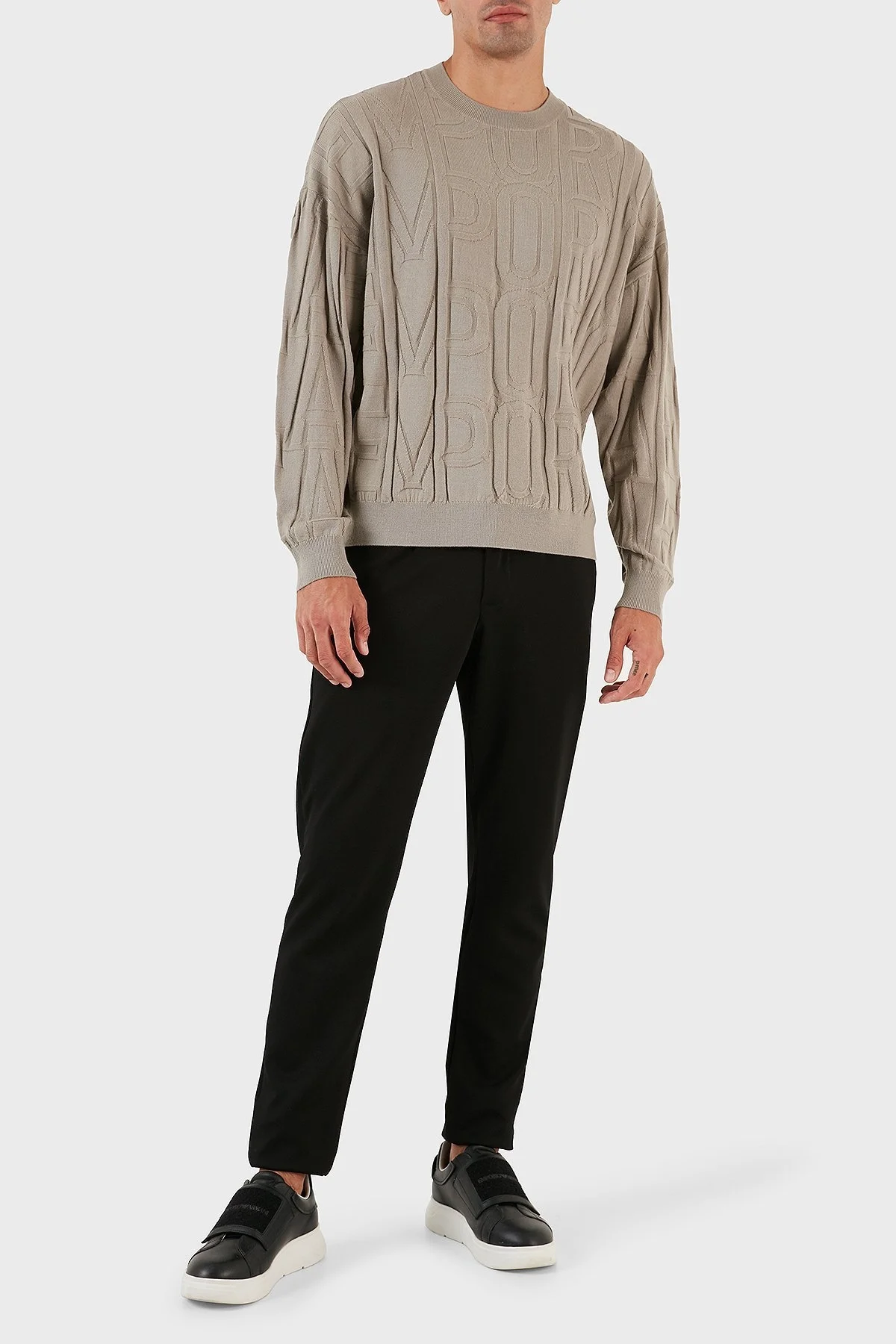 Emporio Armani Regular Fit Bisiklet Yaka % 100 Yün Erkek Kazak 6R1MX4 1MFVZ F624 GRİ - 11