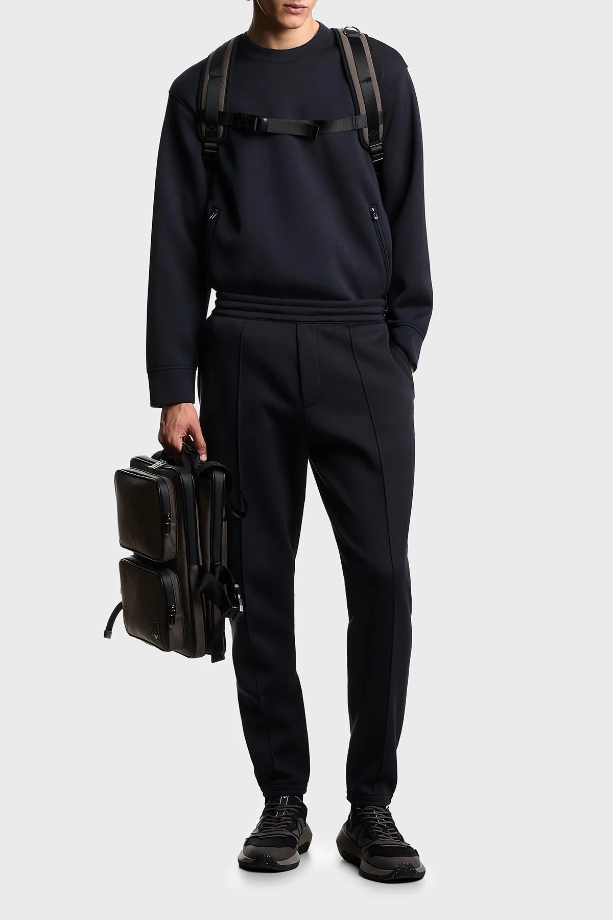 Emporio Armani Regular Fit Bisiklet Yaka Cepli Erkek Sweat EM003052 AF17545 UB118 LACİVERT - 2