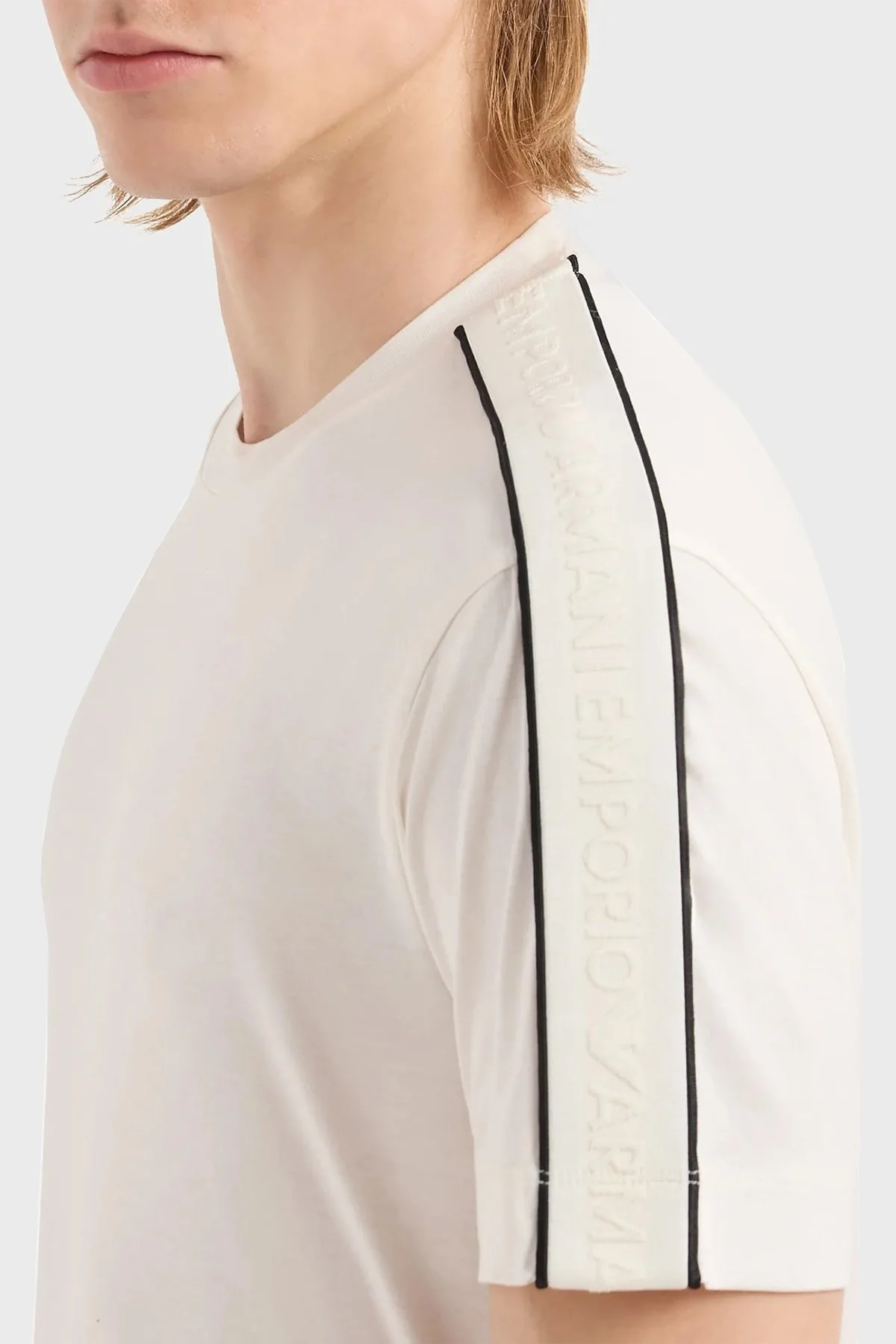 Emporio Armani Regular Fit Bisiklet Yaka Erkek T Shirt 3D1TD3 1JUVZ 0128 EKRU - 4