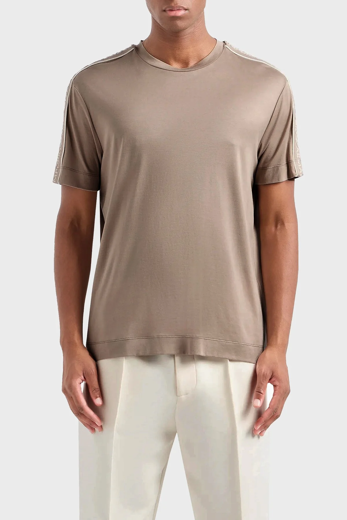 Emporio Armani Regular Fit Bisiklet Yaka Erkek T Shirt 3D1TD3 1JUVZ 0650 Bej - 1