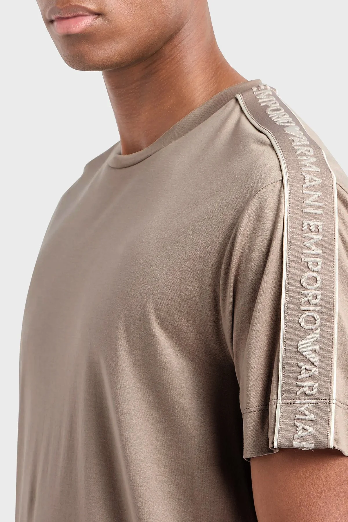 Emporio Armani Regular Fit Bisiklet Yaka Erkek T Shirt 3D1TD3 1JUVZ 0650 Bej - 2