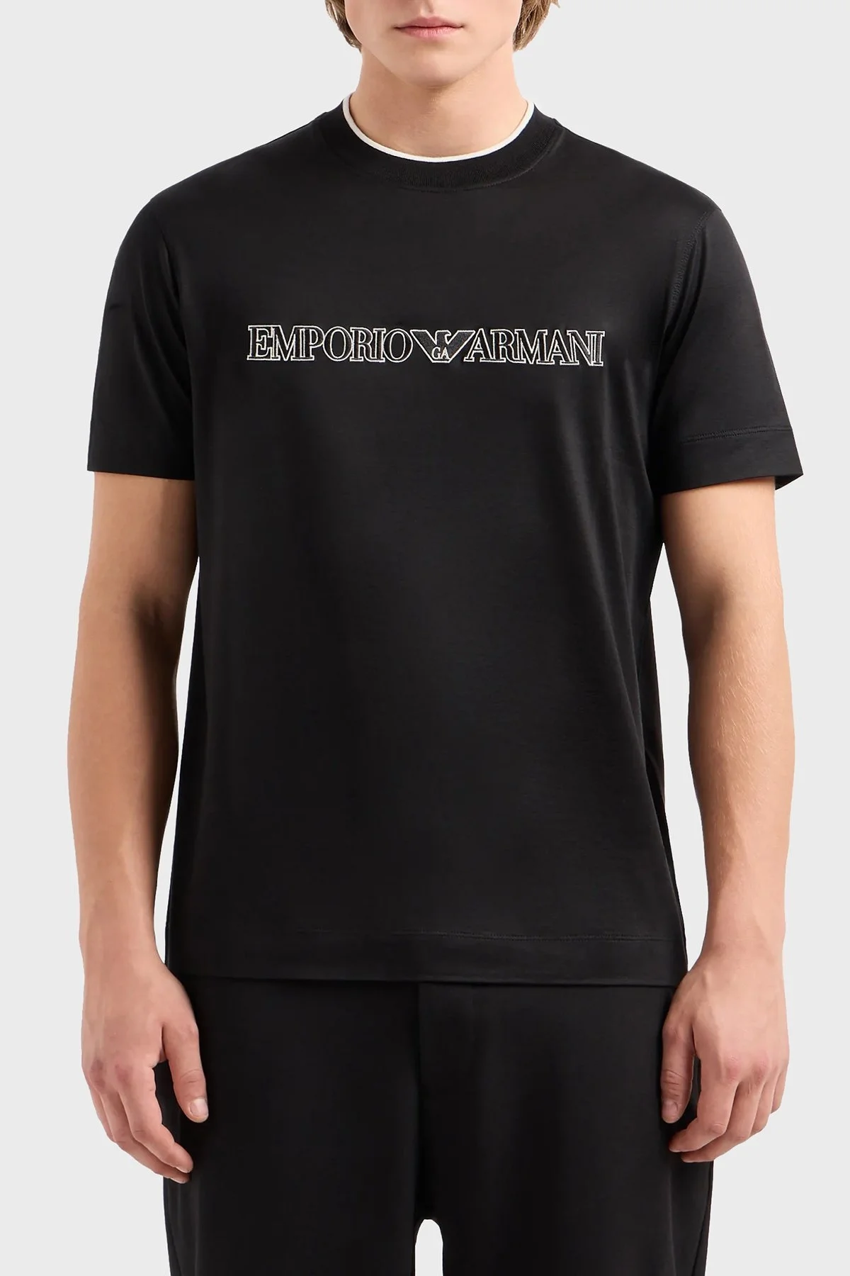 Emporio Armani Regular Fit Bisiklet Yaka Erkek T Shirt 3D1TD4 1JUVZ 0055 SİYAH - 1