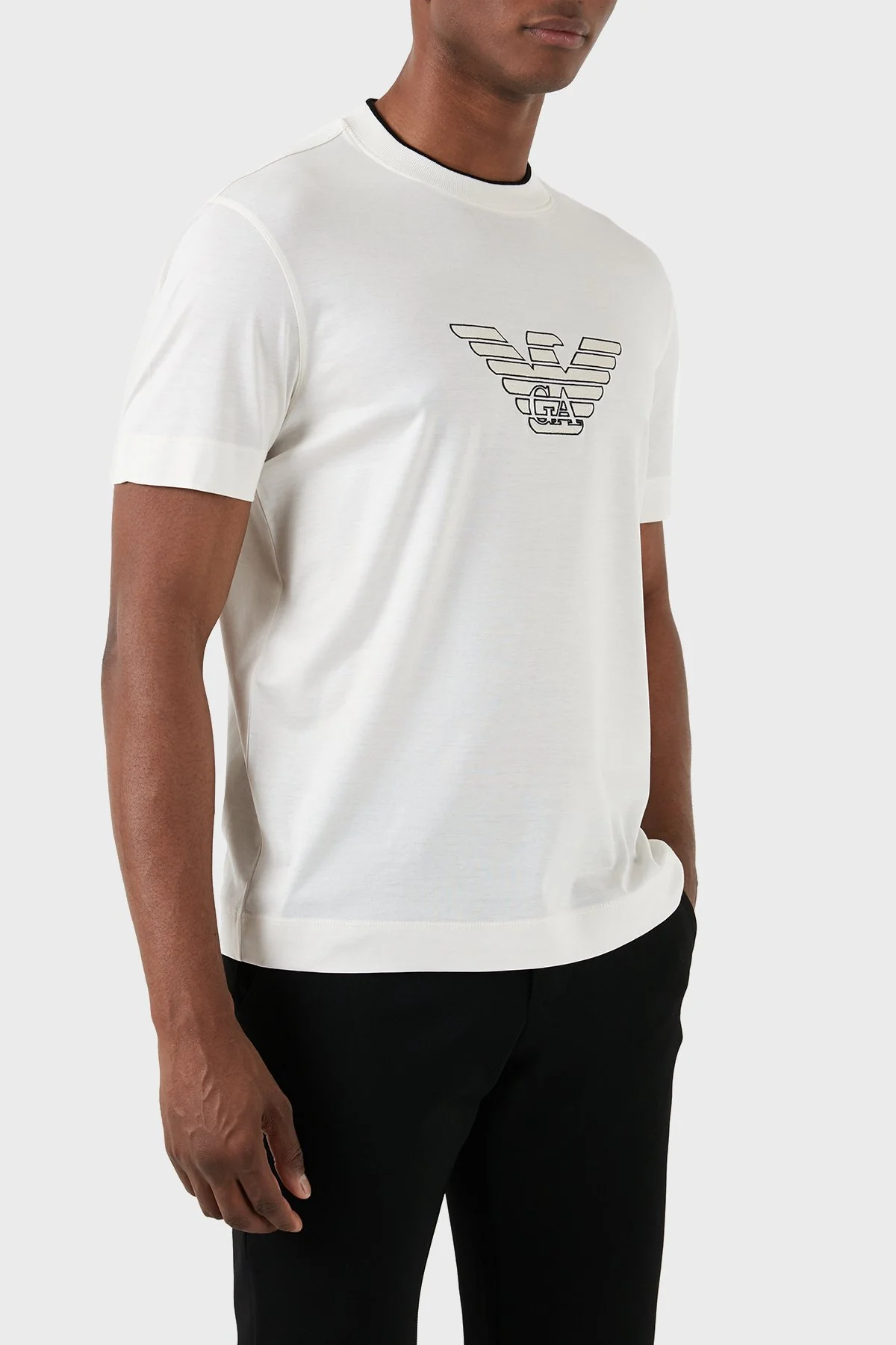 Emporio Armani Regular Fit Bisiklet Yaka Erkek T Shirt 3D1TD4 1JUVZ 01A8 BEJ - 3