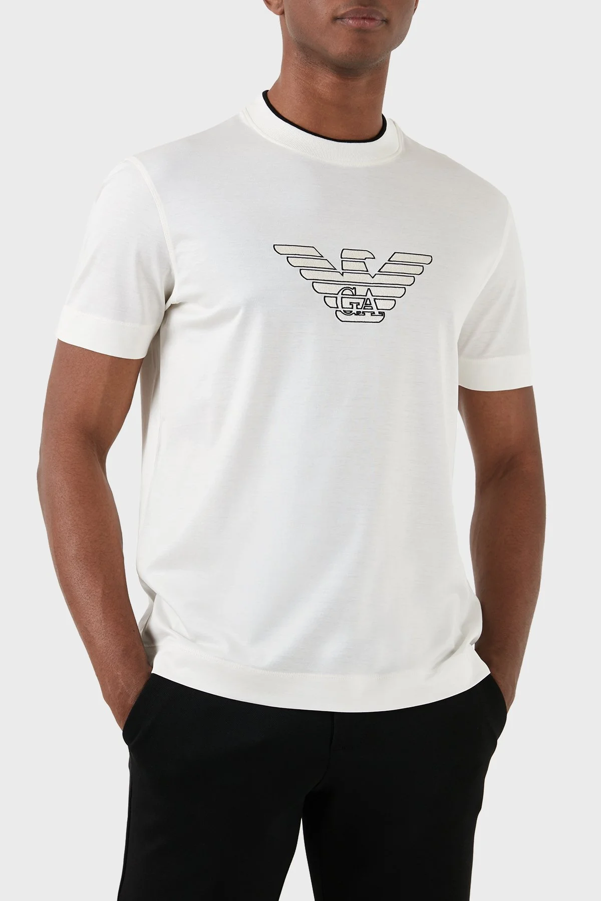 Emporio Armani Regular Fit Bisiklet Yaka Erkek T Shirt 3D1TD4 1JUVZ 01A8 BEJ - 4