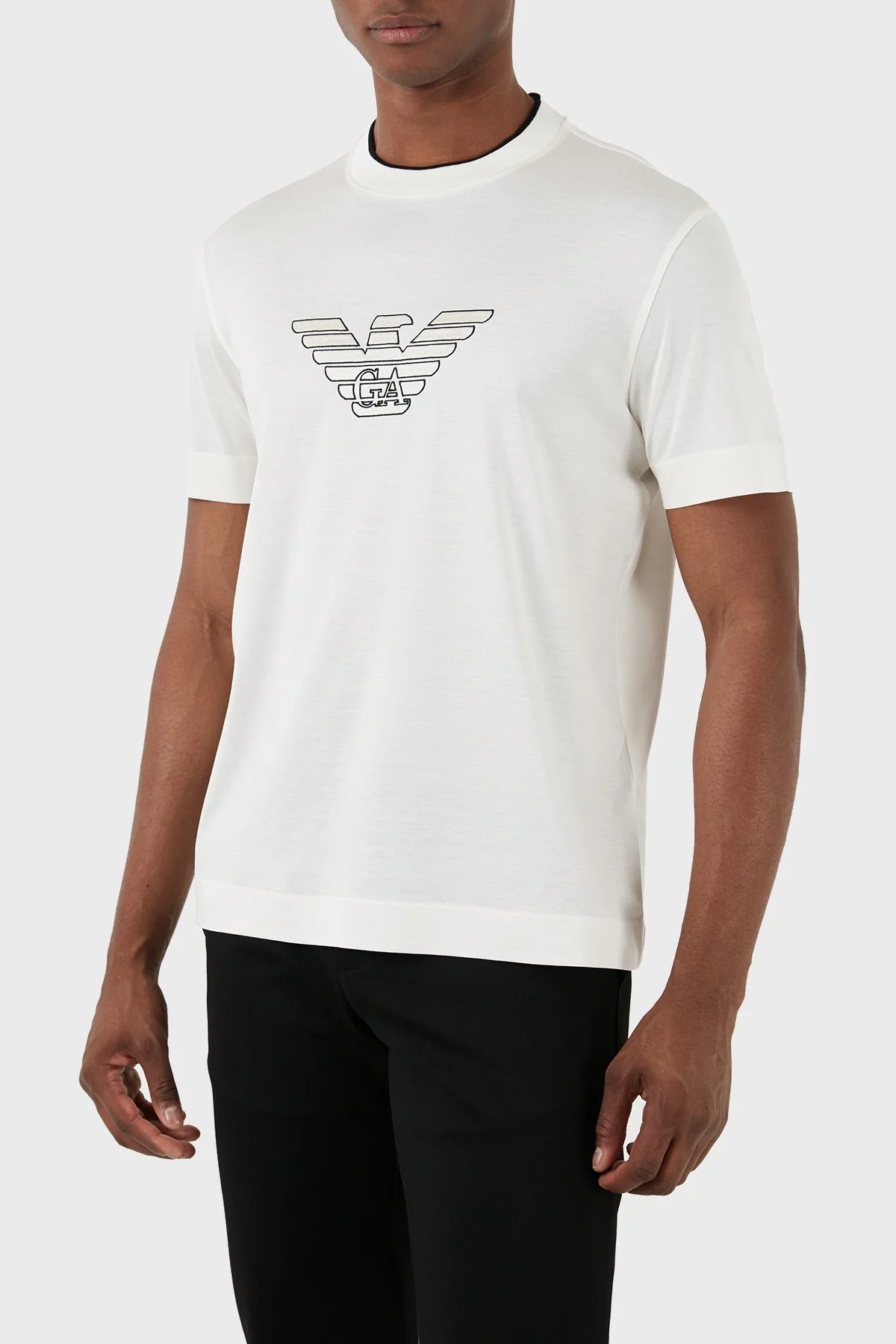 Emporio Armani Regular Fit Bisiklet Yaka Erkek T Shirt 3D1TD4 1JUVZ 01A8 BEJ - 6