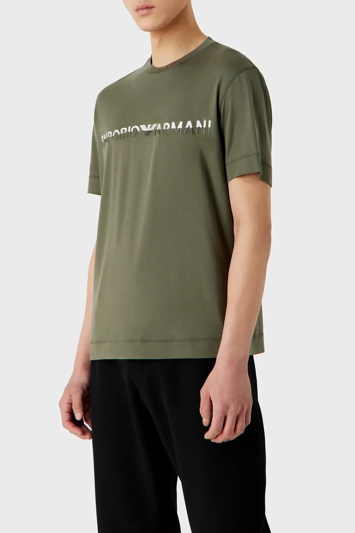 Emporio Armani Regular Fit Bisiklet Yaka Erkek T Shirt 6R1TDJ 1JUVZ 0645 YEŞİL - 1