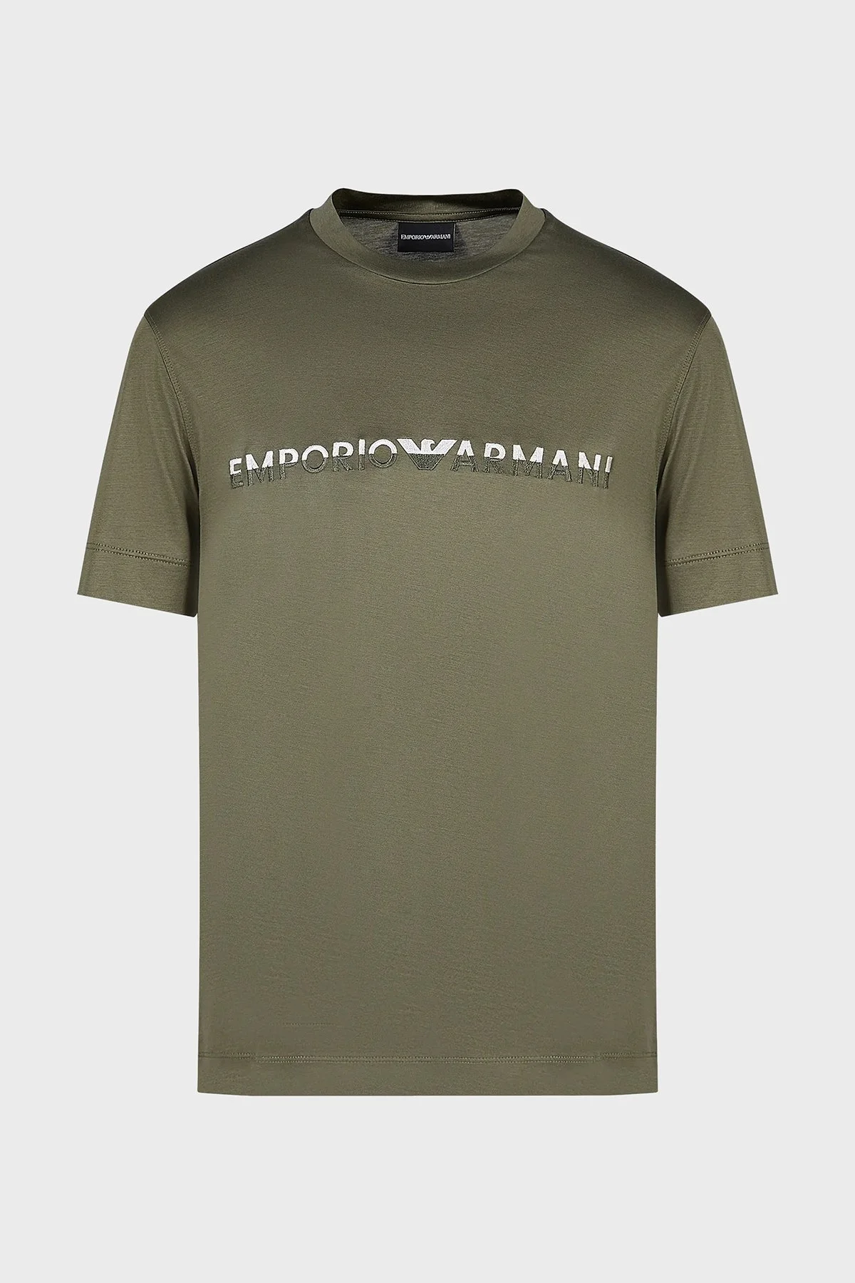 Emporio Armani Regular Fit Bisiklet Yaka Erkek T Shirt 6R1TDJ 1JUVZ 0645 YEŞİL - 4