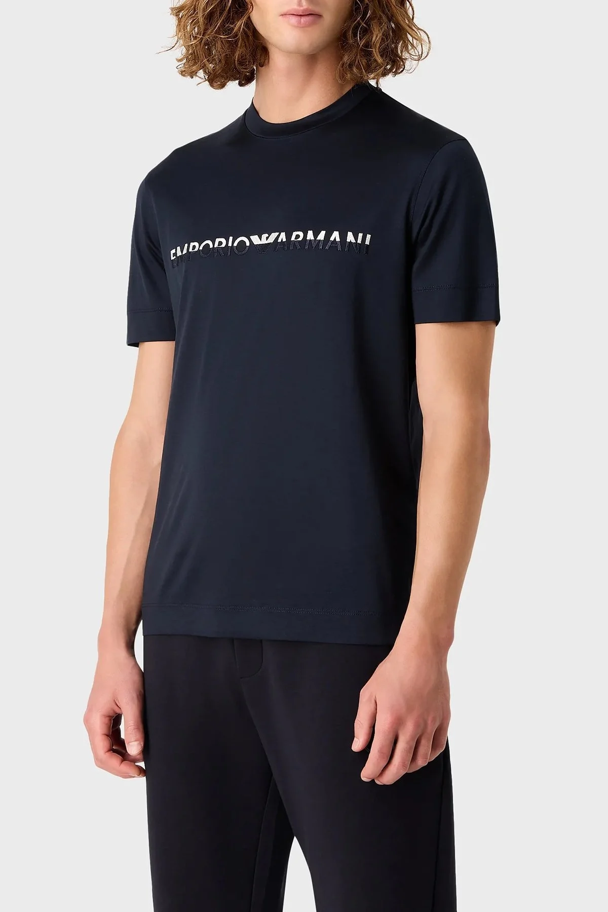Emporio Armani Regular Fit Bisiklet Yaka Erkek T Shirt 6R1TDJ 1JUVZ 0920 LACİVERT - 1
