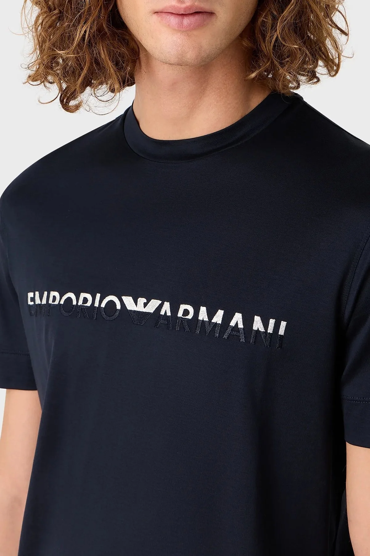 Emporio Armani Regular Fit Bisiklet Yaka Erkek T Shirt 6R1TDJ 1JUVZ 0920 LACİVERT - 5