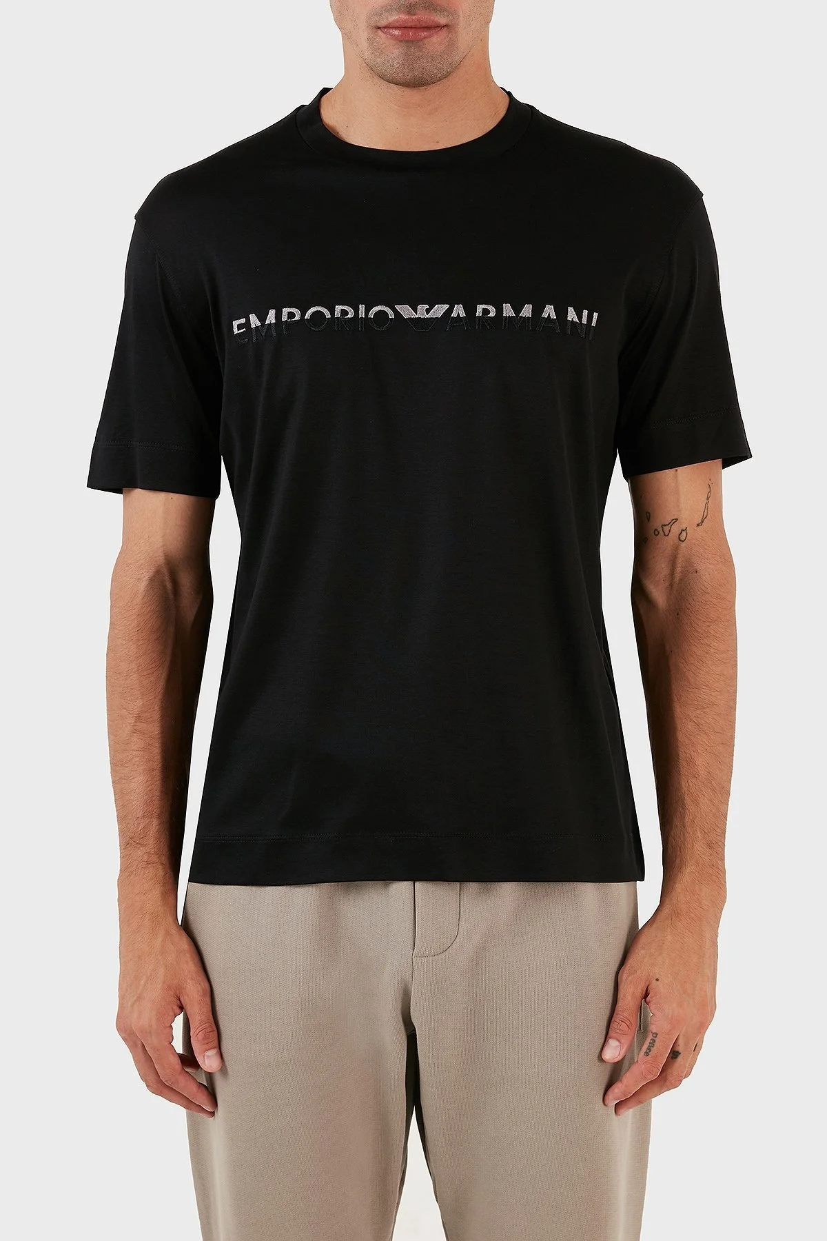 Emporio Armani Regular Fit Bisiklet Yaka Erkek T Shirt 6R1TDJ 1JUVZ 0999 SİYAH - 1