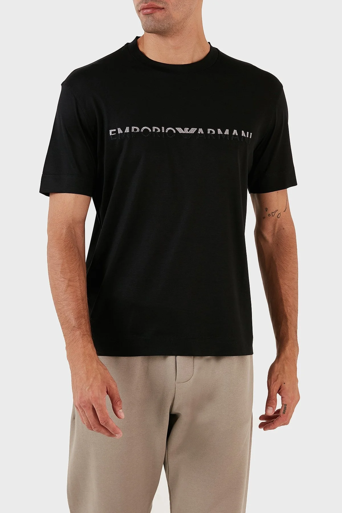 Emporio Armani Regular Fit Bisiklet Yaka Erkek T Shirt 6R1TDJ 1JUVZ 0999 SİYAH - 3