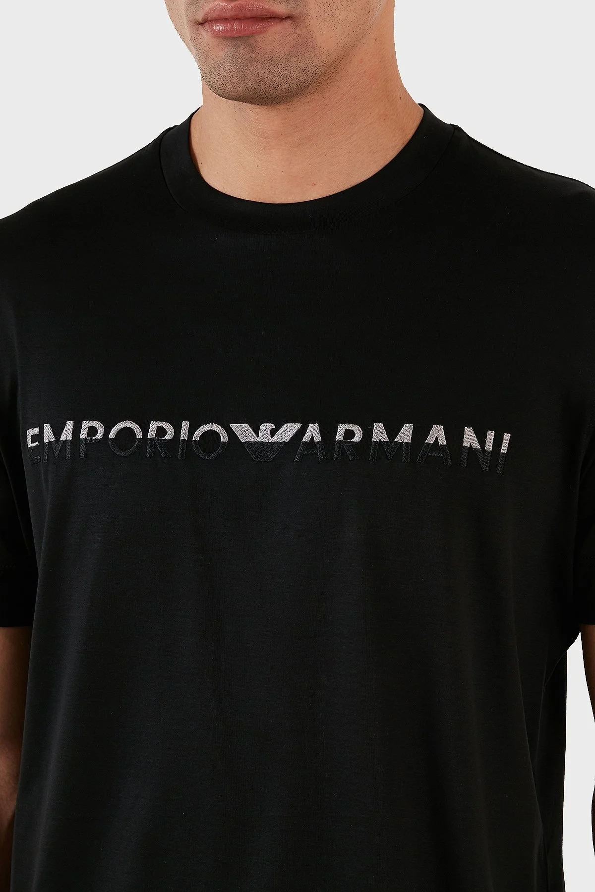 Emporio Armani Regular Fit Bisiklet Yaka Erkek T Shirt 6R1TDJ 1JUVZ 0999 SİYAH - 5