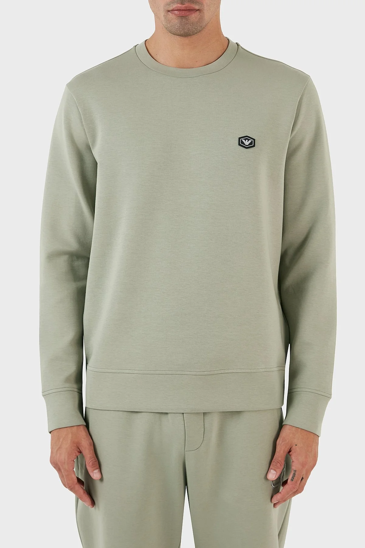 Emporio Armani Regular Fit Bisiklet Yaka Pamuklu Erkek Sweat 8N1MD1 1JHSZ 0606 AÇIK YEŞİL - 1