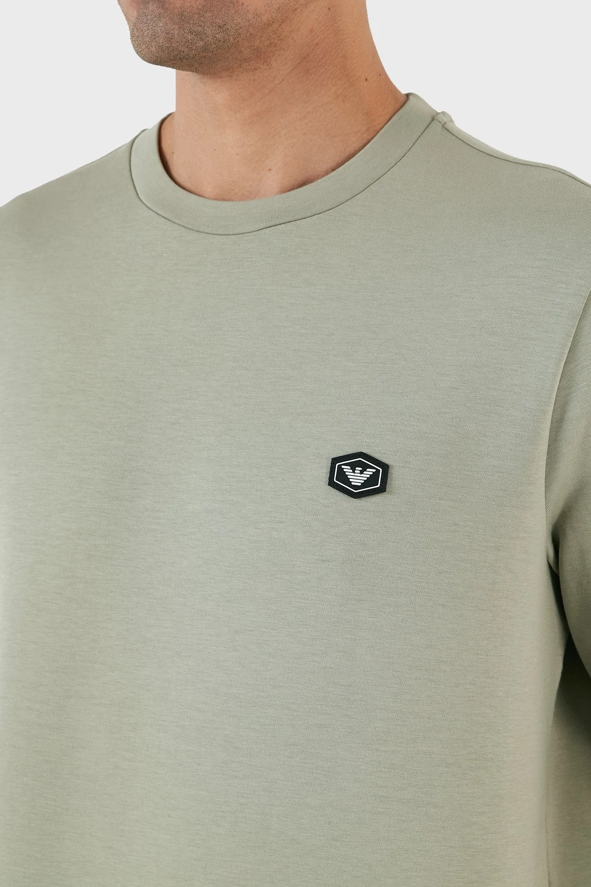 Emporio Armani Regular Fit Bisiklet Yaka Pamuklu Erkek Sweat 8N1MD1 1JHSZ 0606 AÇIK YEŞİL - 4