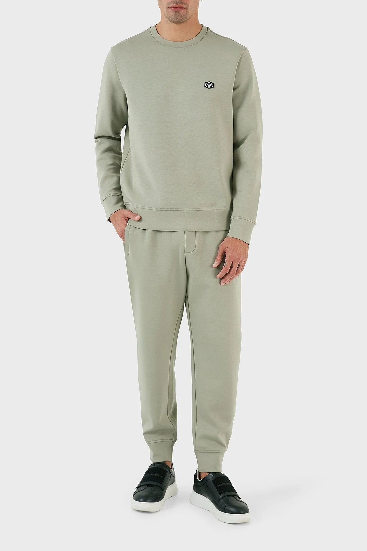 Emporio Armani Regular Fit Bisiklet Yaka Pamuklu Erkek Sweat 8N1MD1 1JHSZ 0606 AÇIK YEŞİL - 5