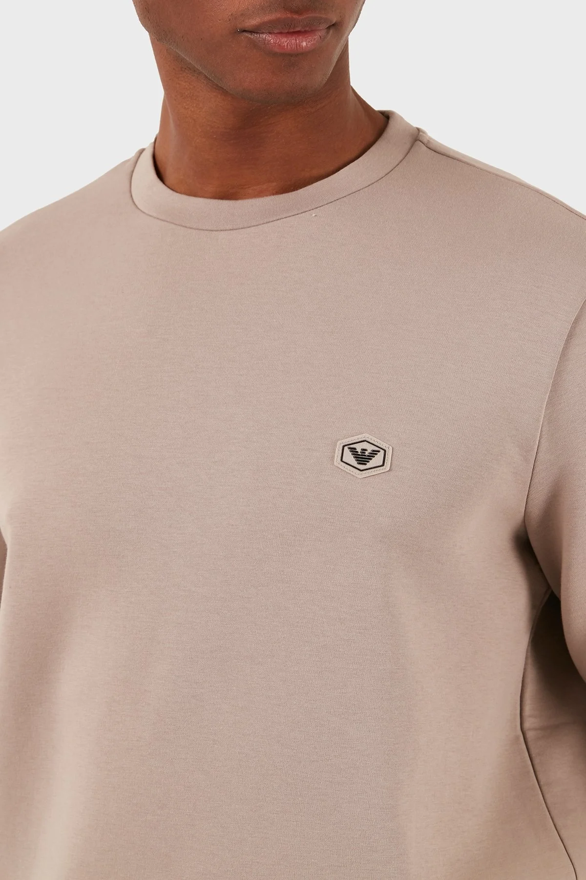 Emporio Armani Regular Fit Bisiklet Yaka Pamuklu Erkek Sweat 8N1MD1 1JHSZ 0650 BEJ - 4