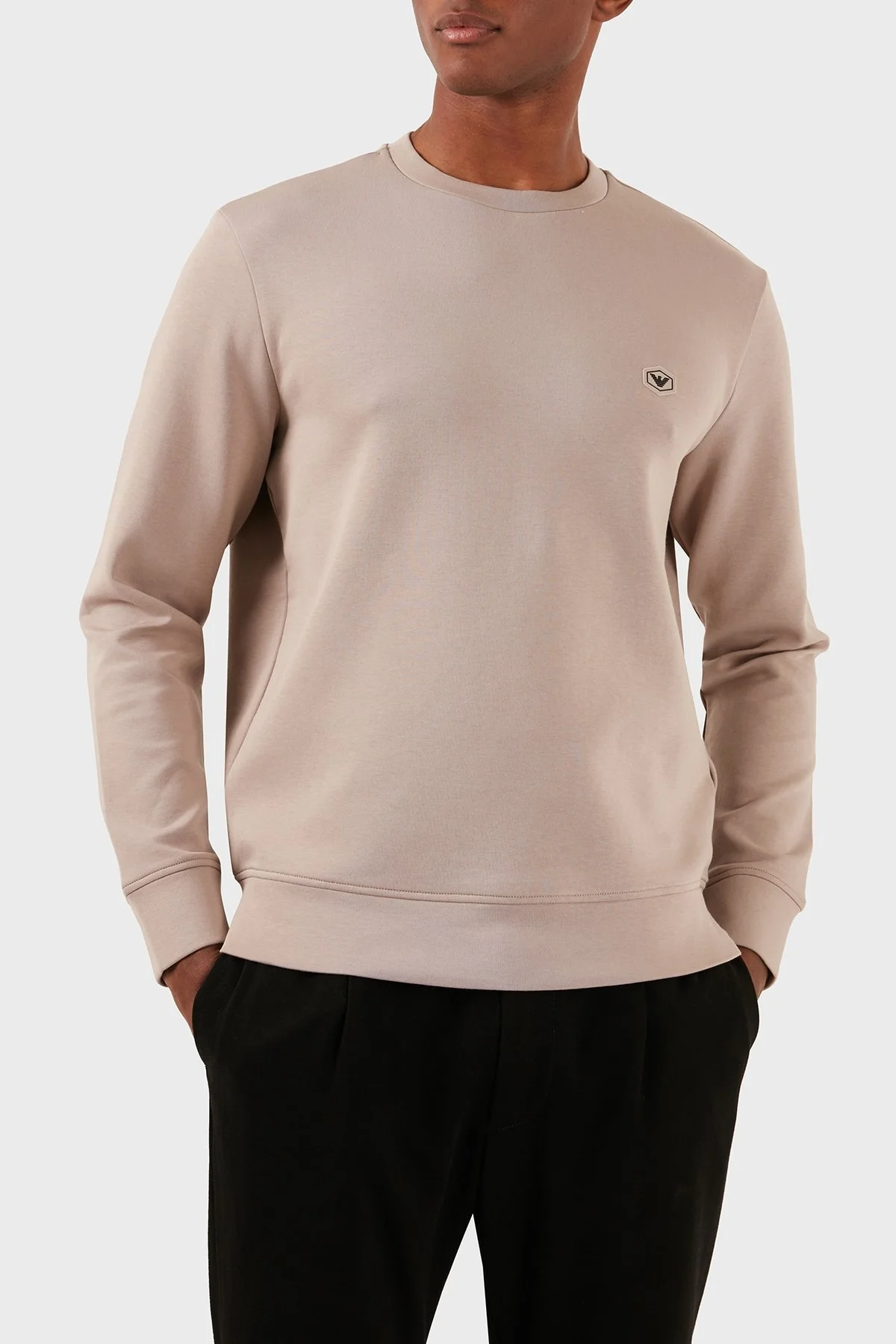 Emporio Armani Regular Fit Bisiklet Yaka Pamuklu Erkek Sweat 8N1MD1 1JHSZ 0650 BEJ - 6