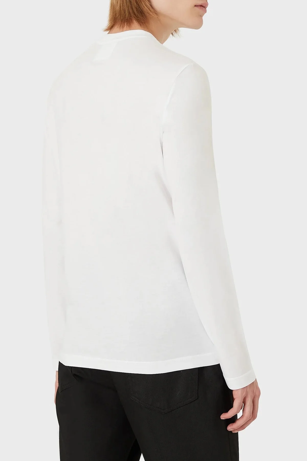 Emporio Armani Regular Fit Bisiklet Yaka Uzun Kollu % 100 Pamuk Erkek T Shirt 8N1TR1 1JRGZ 0100 BEYAZ - 2