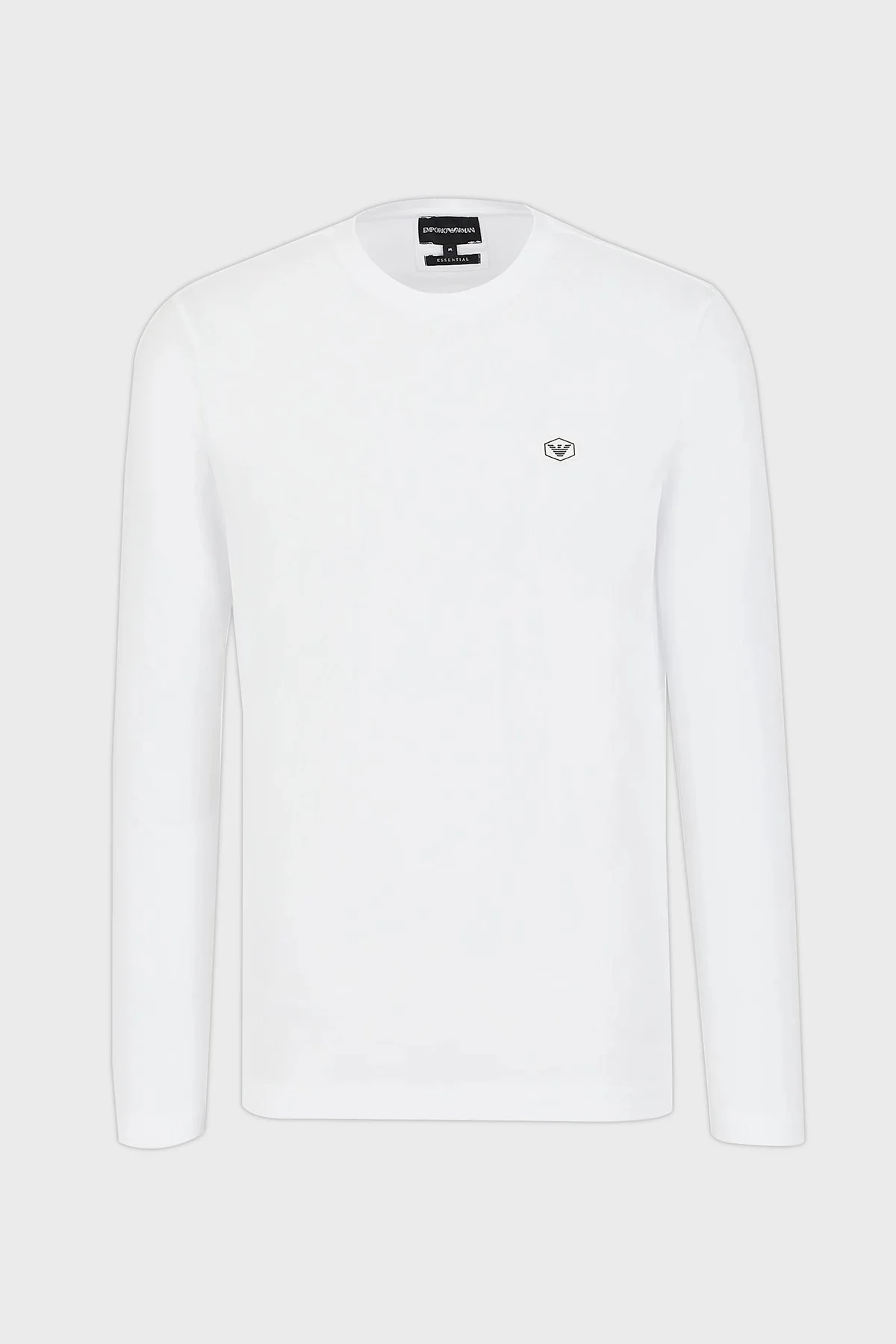 Emporio Armani Regular Fit Bisiklet Yaka Uzun Kollu % 100 Pamuk Erkek T Shirt 8N1TR1 1JRGZ 0100 BEYAZ - 4