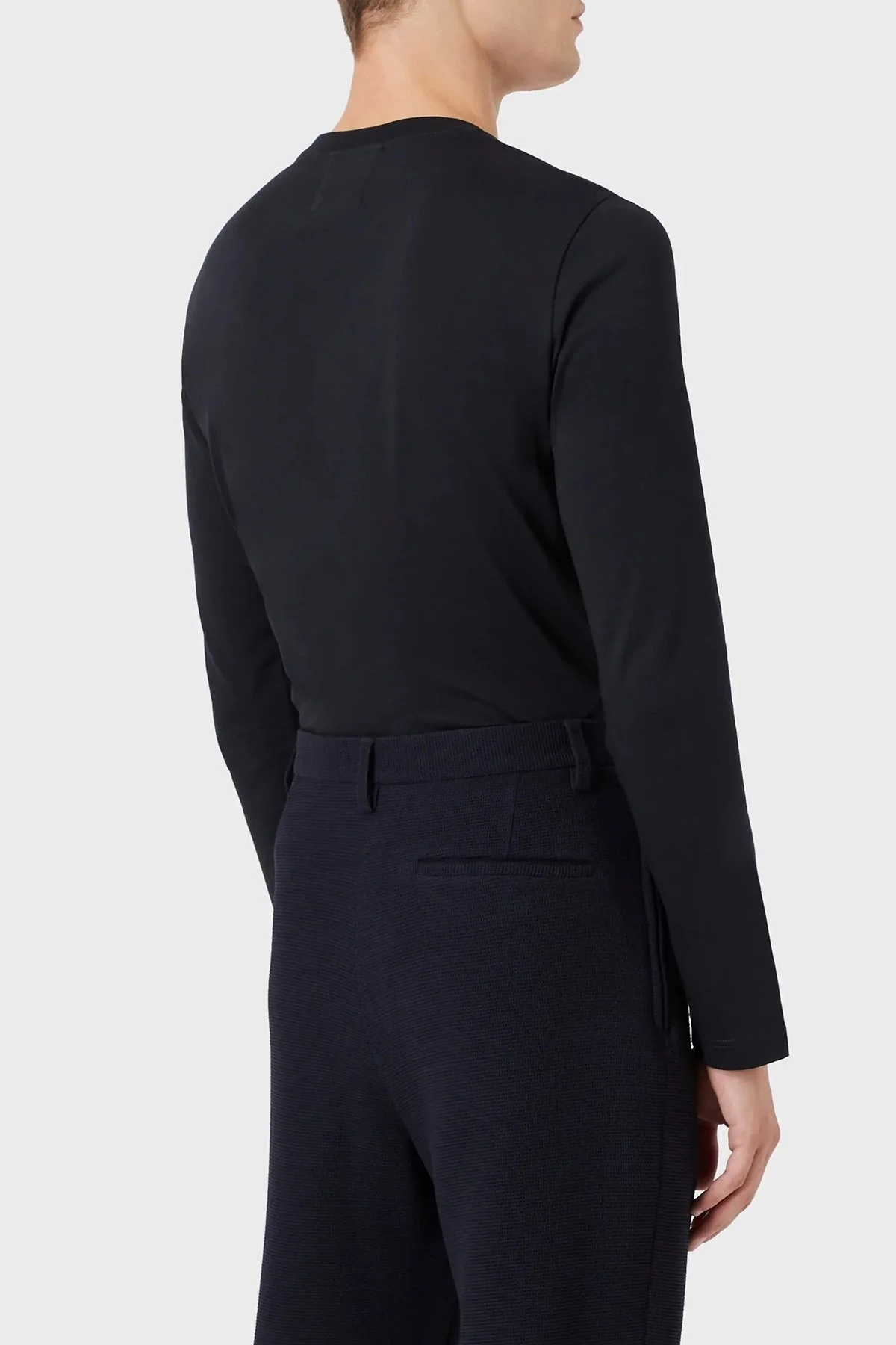 Emporio Armani Regular Fit Bisiklet Yaka Uzun Kollu % 100 Pamuk Erkek T Shirt 8N1TR1 1JRGZ 0920 LACİVERT - 2