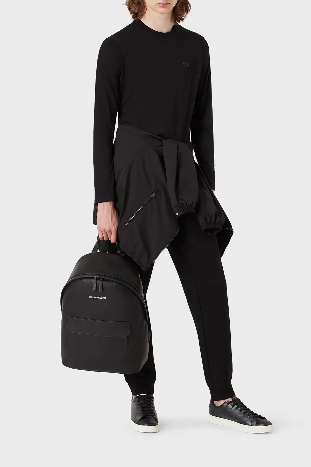 Emporio Armani Regular Fit Bisiklet Yaka Uzun Kollu % 100 Pamuk Erkek T Shirt 8N1TR1 1JRGZ 0999 SİYAH - 3